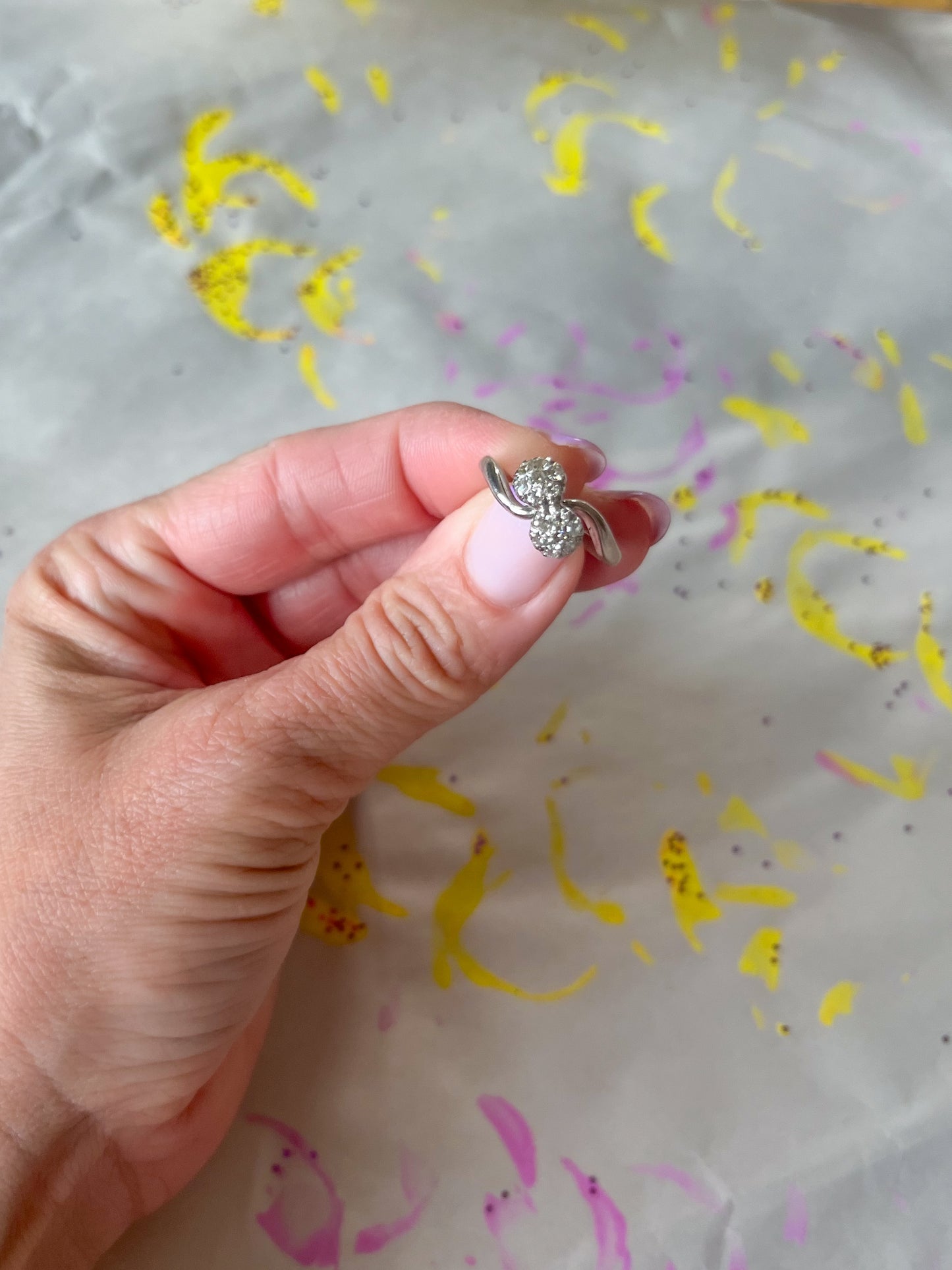 Vintage Natural Diamond 14k White Gold Ring