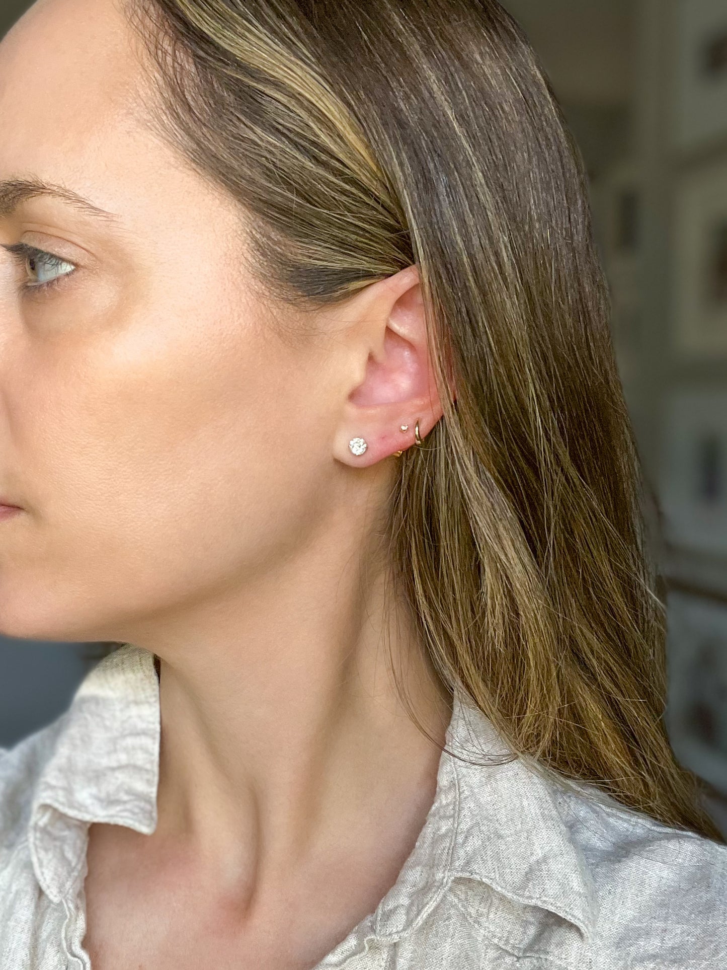 0.50cttw and 1.00 cttw Natural Diamond Stud Earrings, Mounted in 14k White Gold