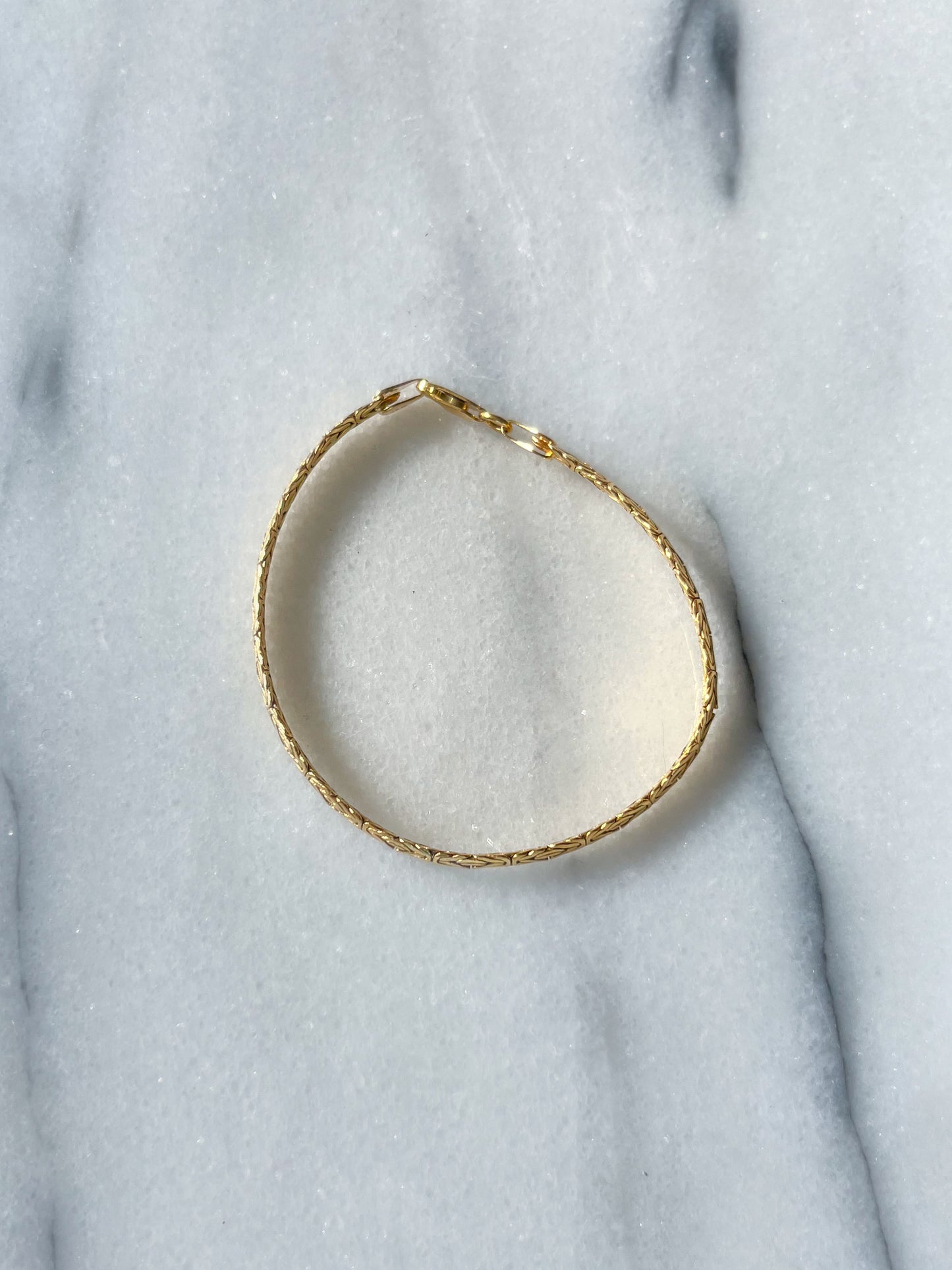 Byzantine 10k Yellow Gold 7 Inch Bracelet