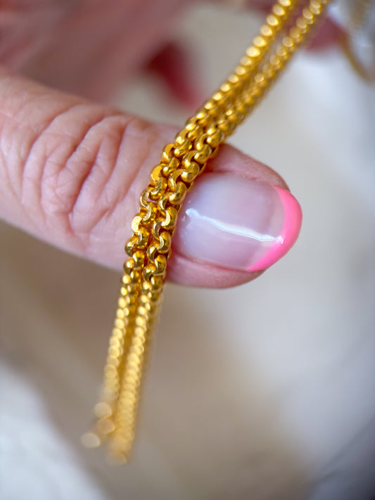 Vintage Rolo 22k Yellow Gold Chain 18.5 Inch Necklace
