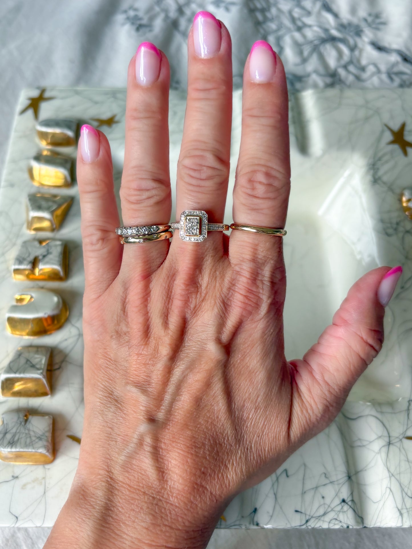 Vintage Natural Diamond 14k Yellow Gold Ring