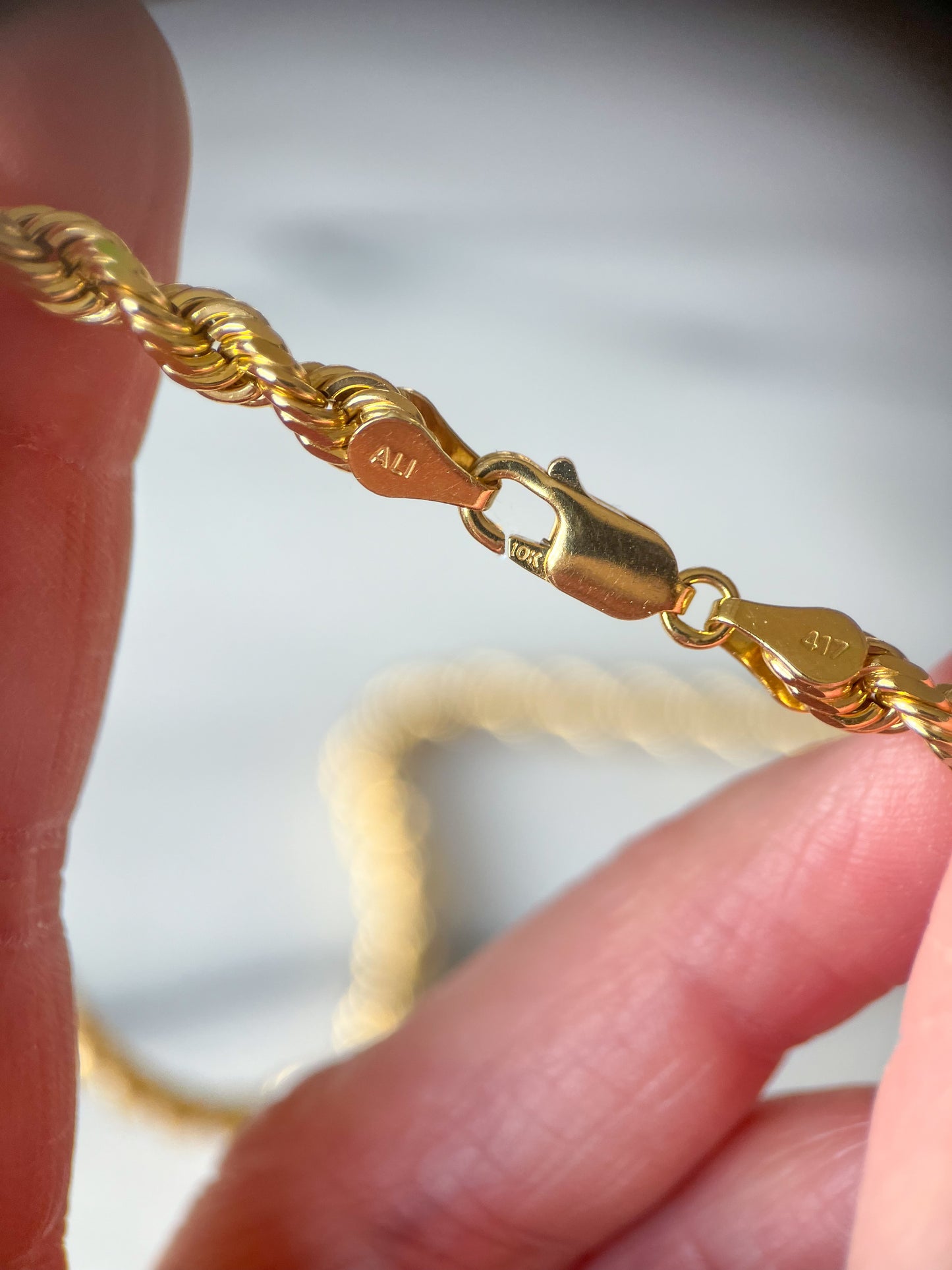 Chunky Rope Chain 10k Yellow Gold Chain 20 Inch Necklace