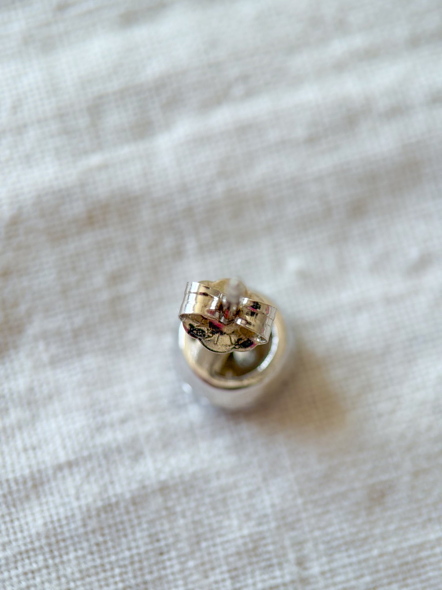 Vintage Natural Diamond Rope 14k White Gold Stud Earrings