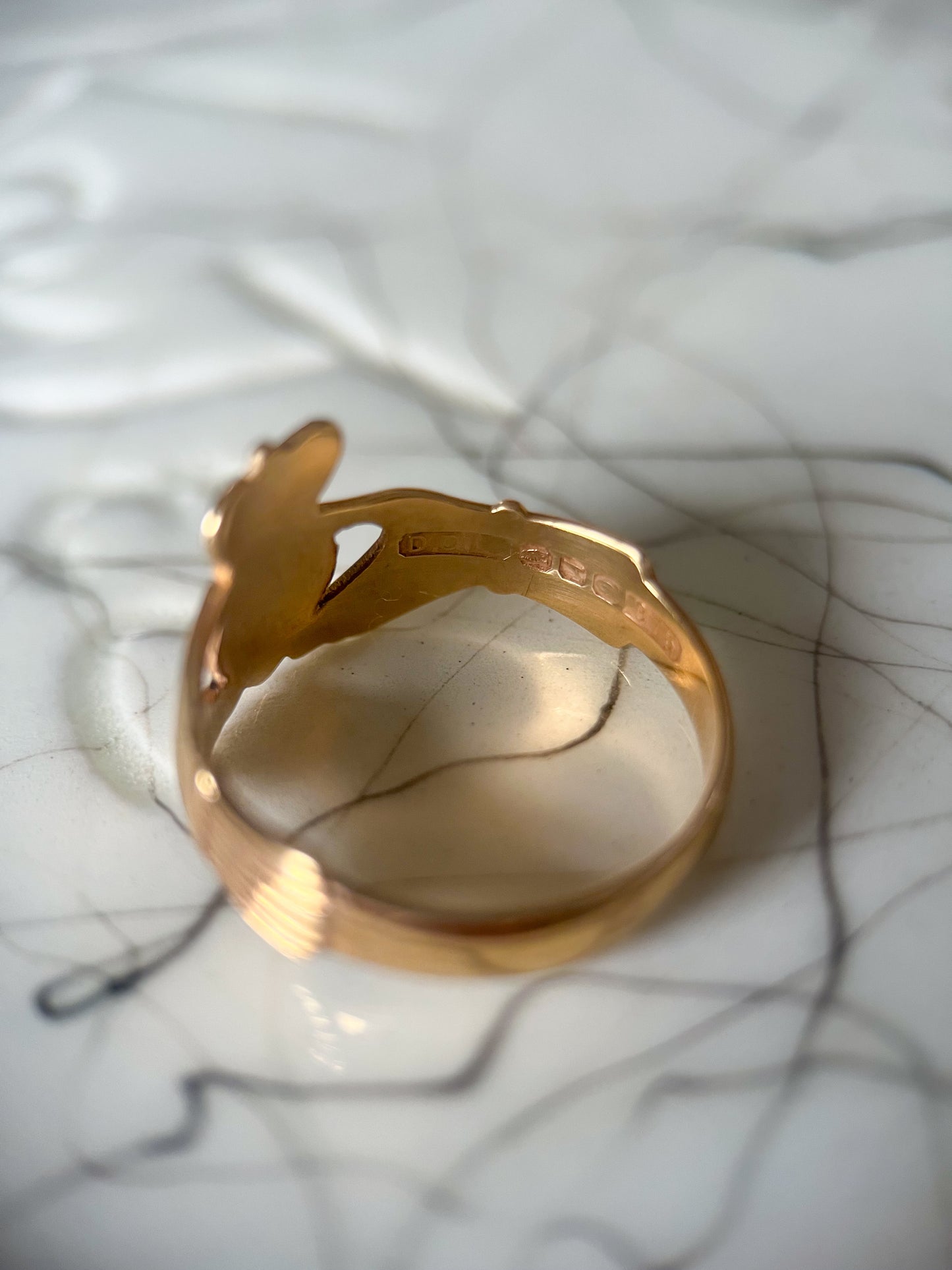 Vintage Claddagh Irish Heart Ring in 9k and 14k Yellow Gold