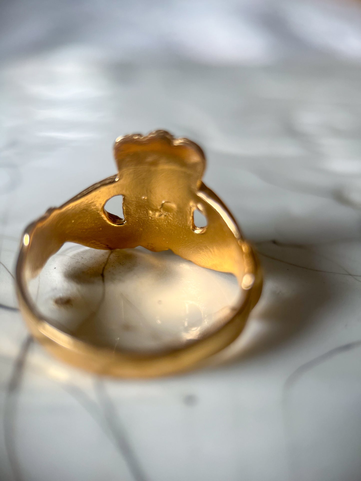 Vintage Claddagh Irish Heart Ring in 9k and 14k Yellow Gold