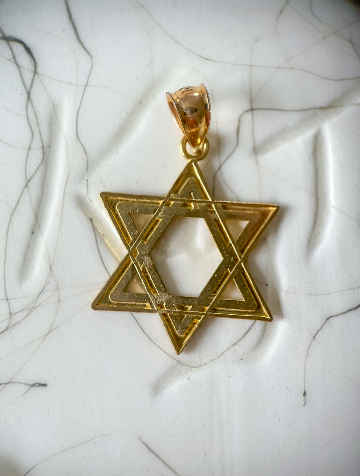 10k Yellow Gold Star of David Charm