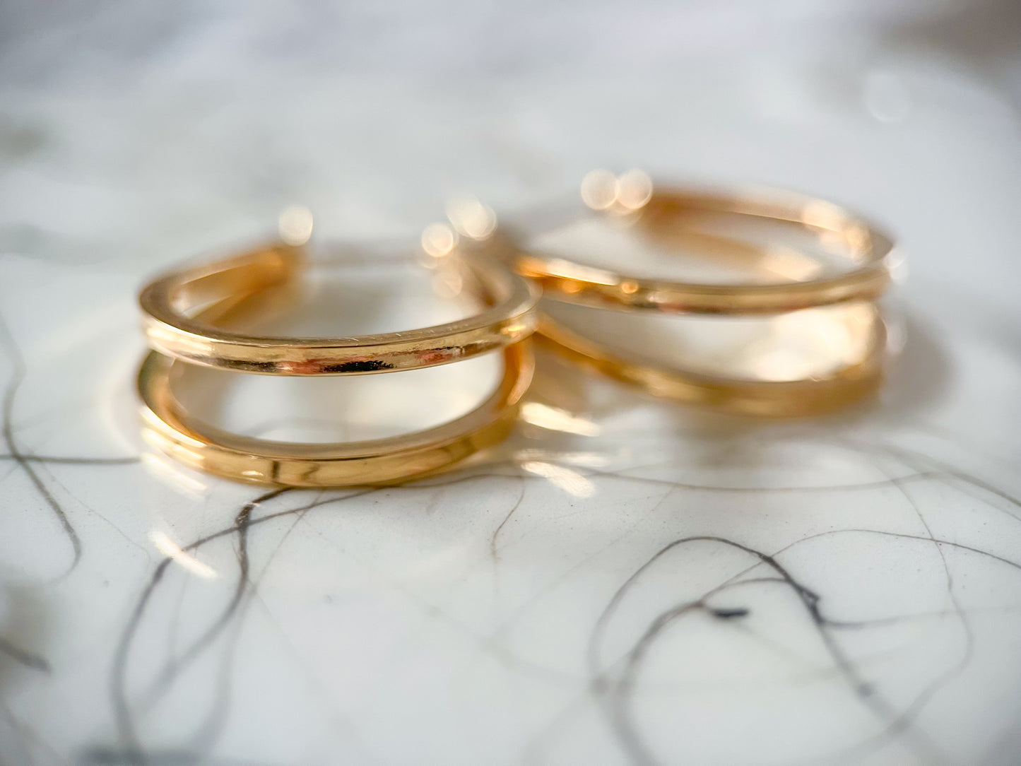 Vintage Oval Double Hoop 14k Yellow Gold Earrings