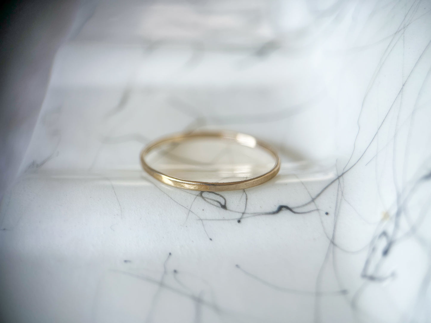 Vintage Very Thin 14k White Gold Band Ring