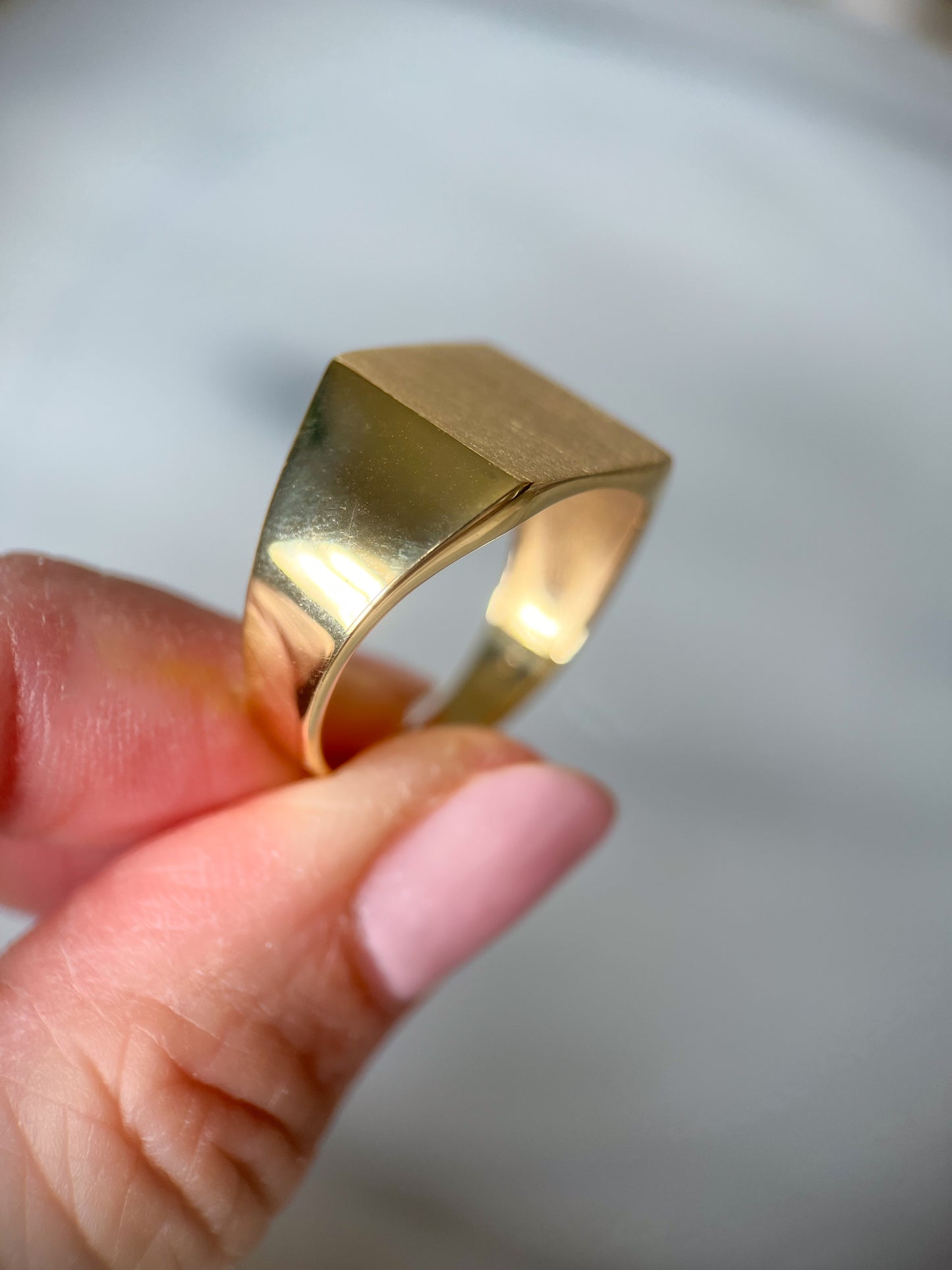 Large Signet 14k Yellow Gold Ring