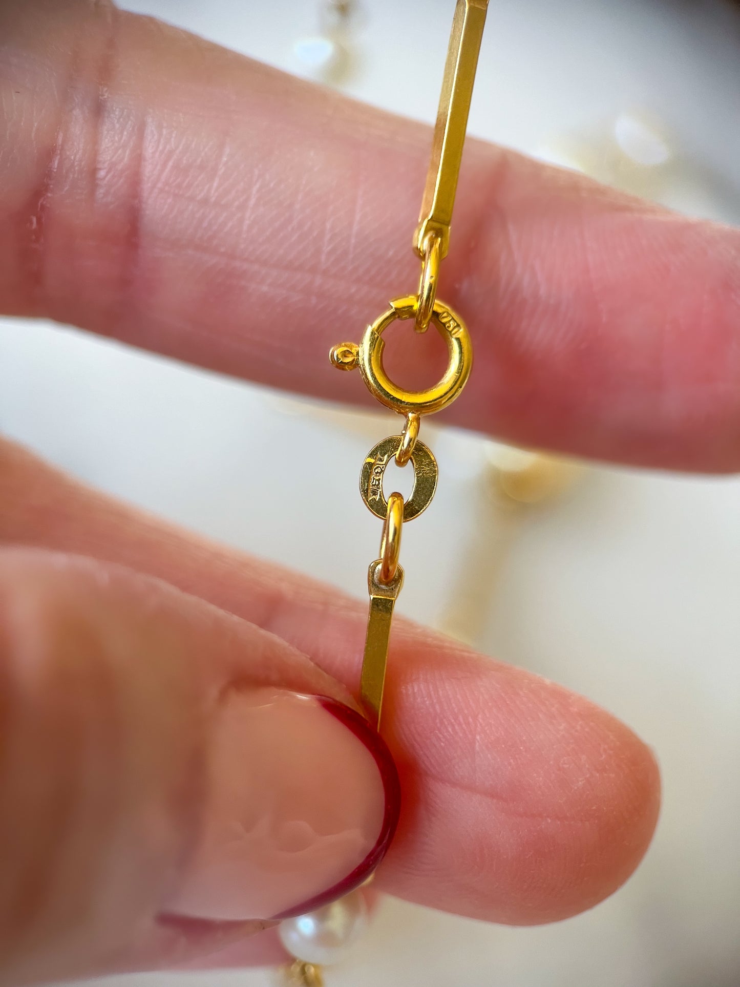 Vintage Pearl and Chain Necklaces in 14k and 18k Yellow Gold