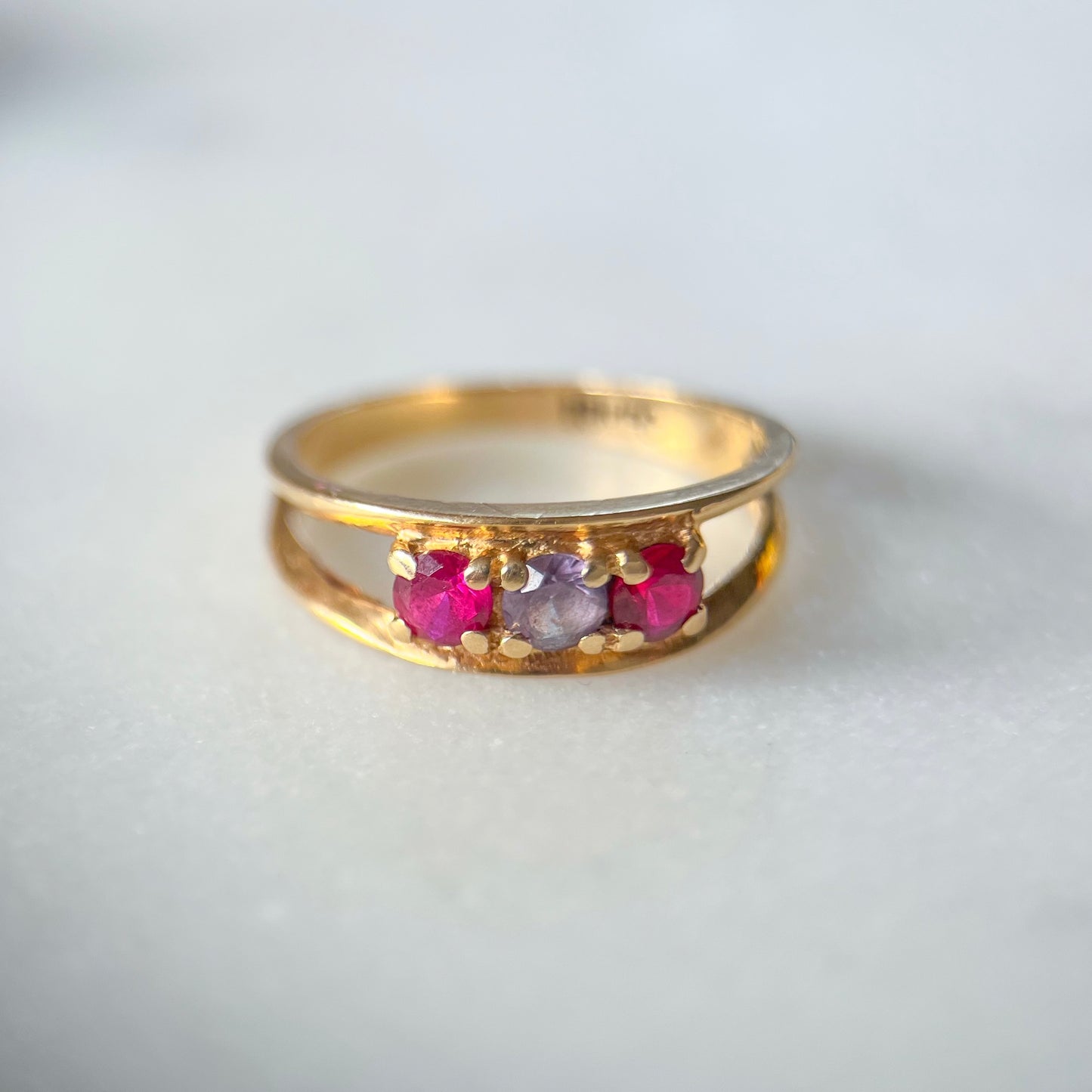 Vintage Multi Gemstone 10k Yellow Gold "Mother's Ring"