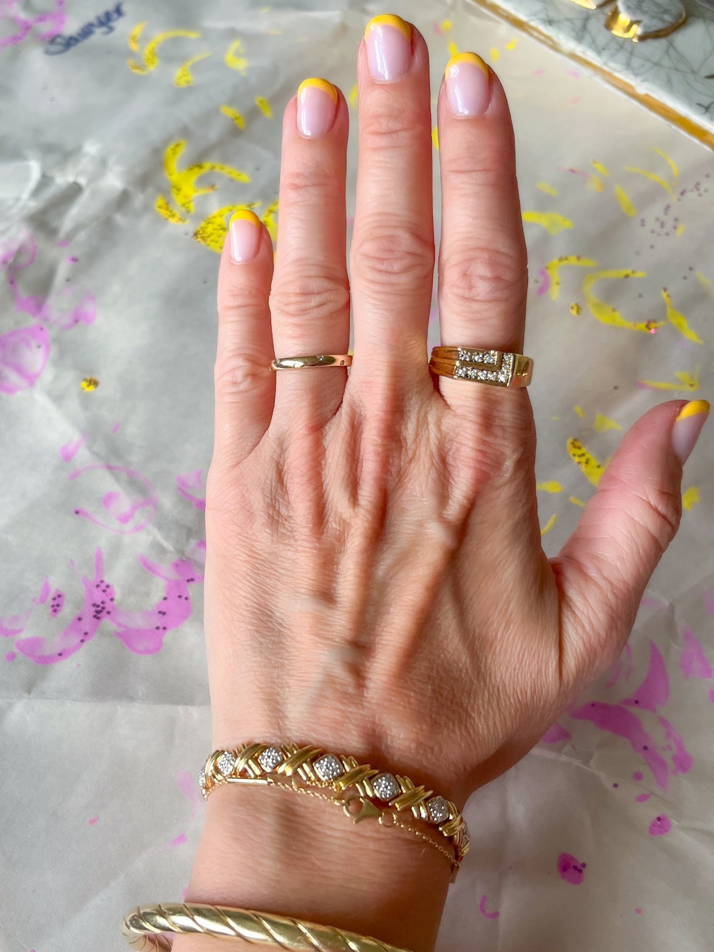 Vintage Natural Diamond 14k Yellow Gold Ring