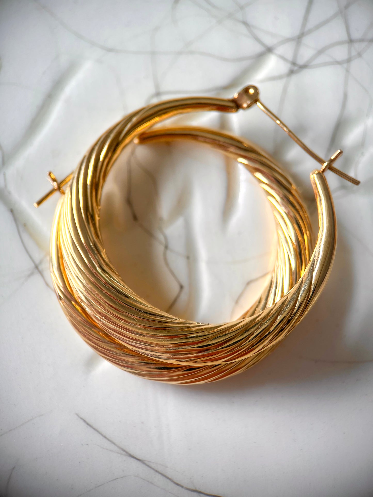 Vintage Twist 14k Yellow Gold Hoops