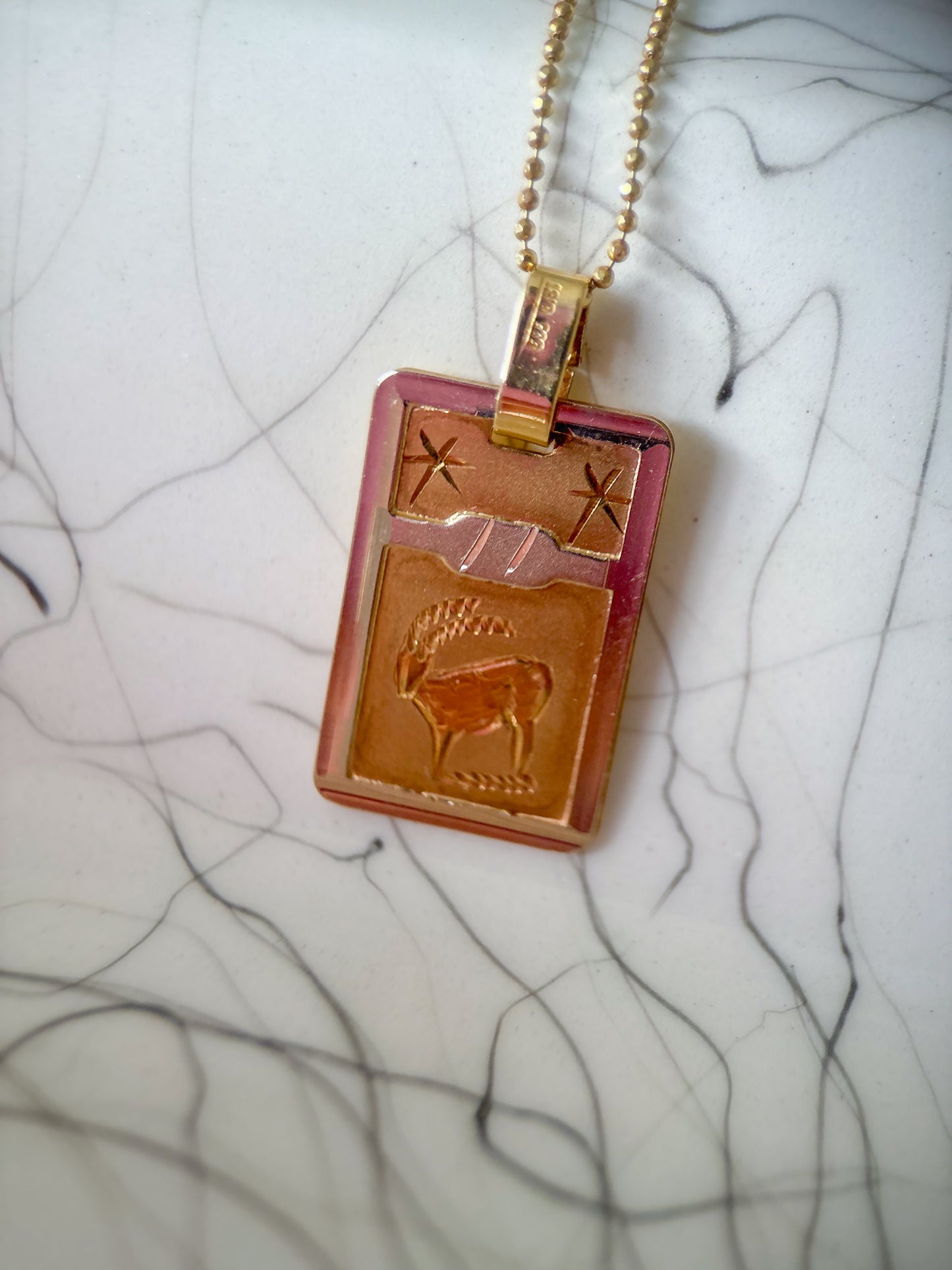 Vintage Capricorn 14k Yellow Gold Charm