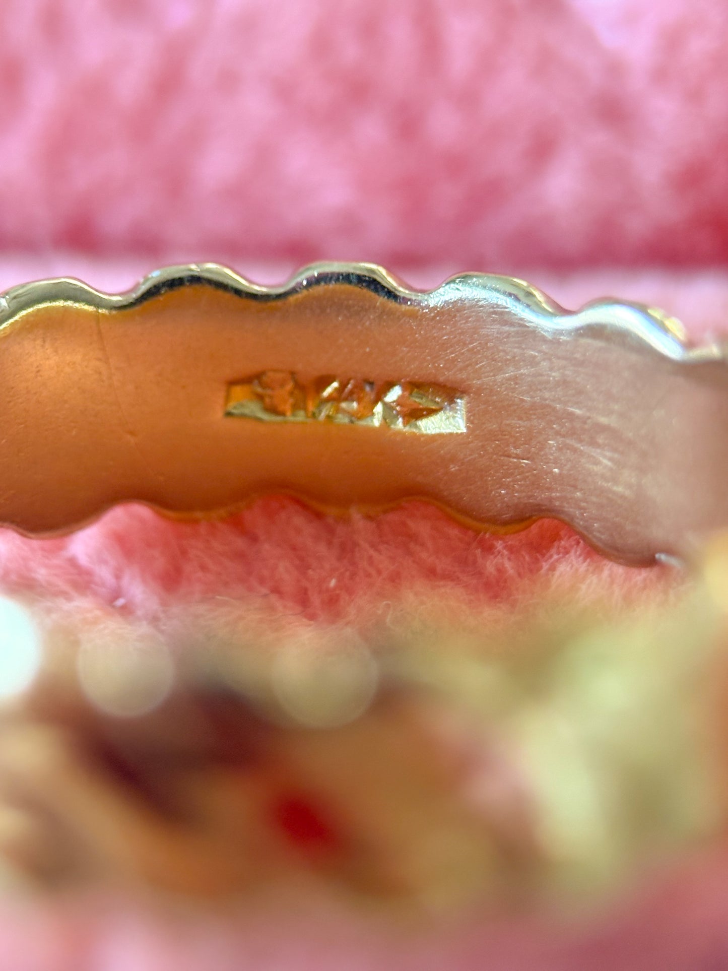 Vintage Wavy 14k Yellow Gold Band Ring, Size 9 3/4