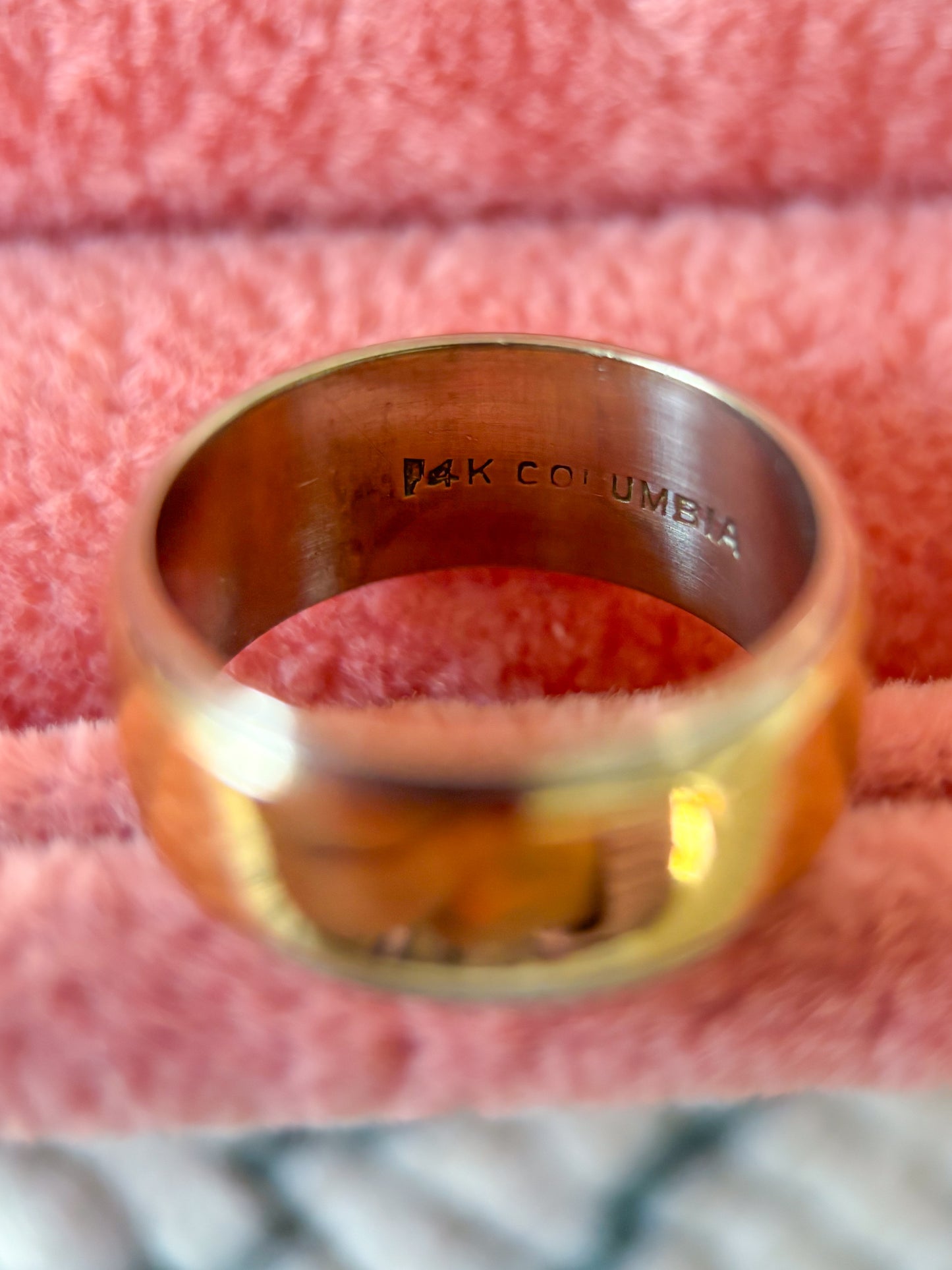 Vintage Two Toned 14k White and Yellow Gold Band Ring, Size 5 1/4