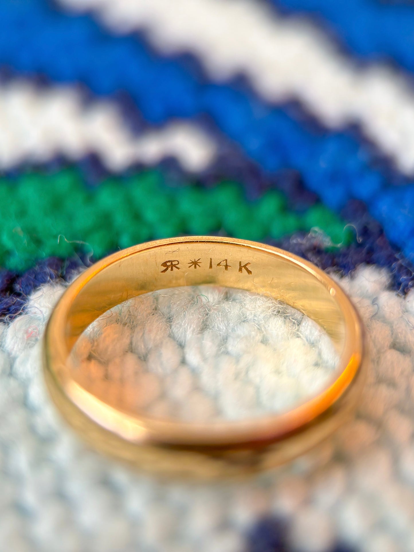 Vintage 14k Donut Yellow Gold Band Ring, Size 6