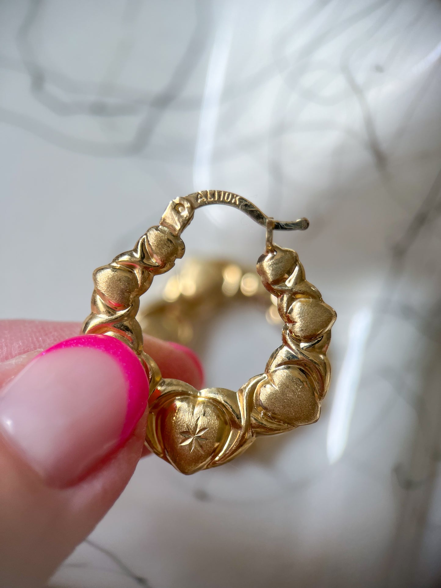 Various Heart 10k Yellow Gold Hoops - 3 Sizes