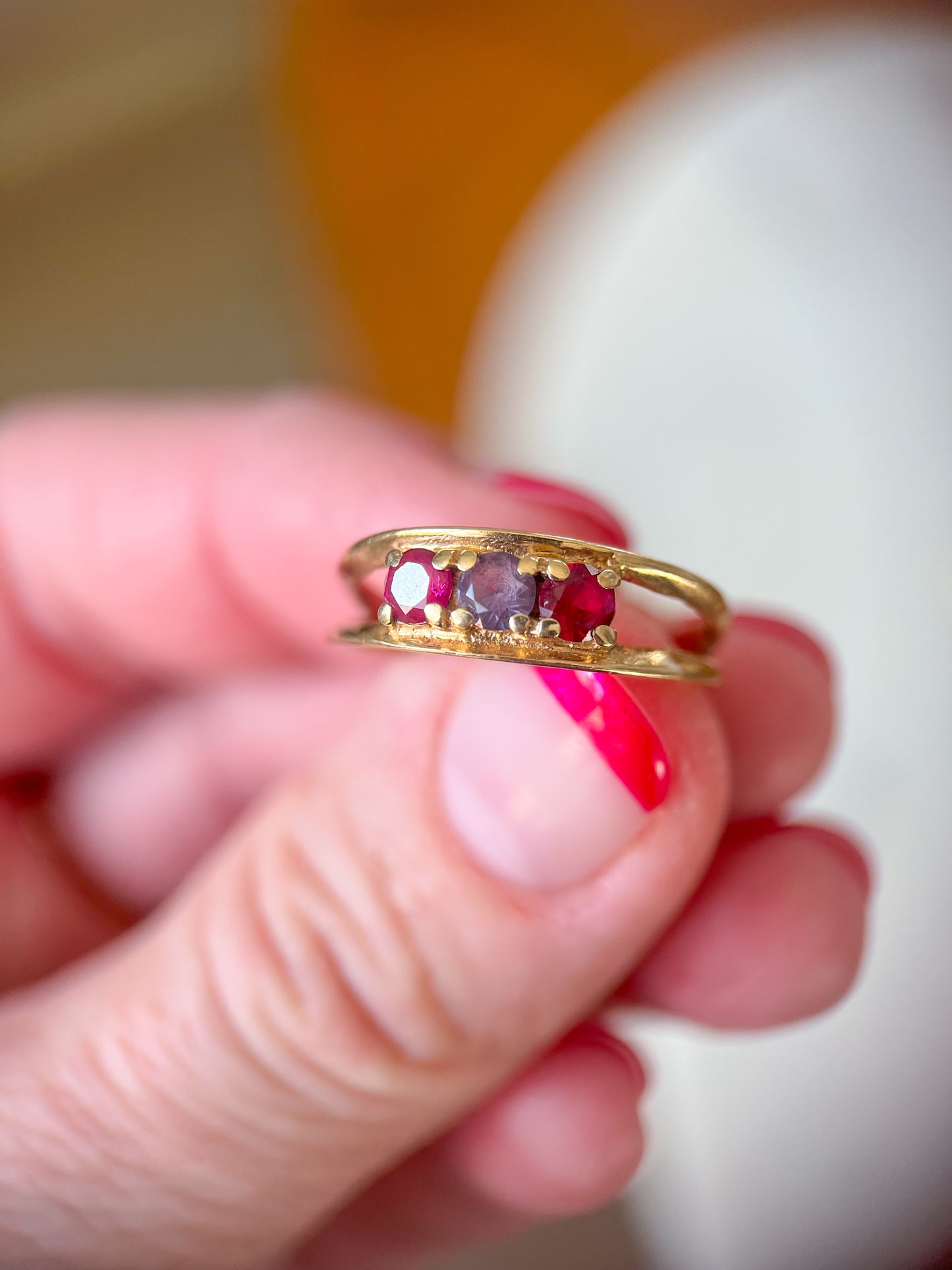 Vintage Multi Gemstone 10k Yellow Gold "Mother's Ring"