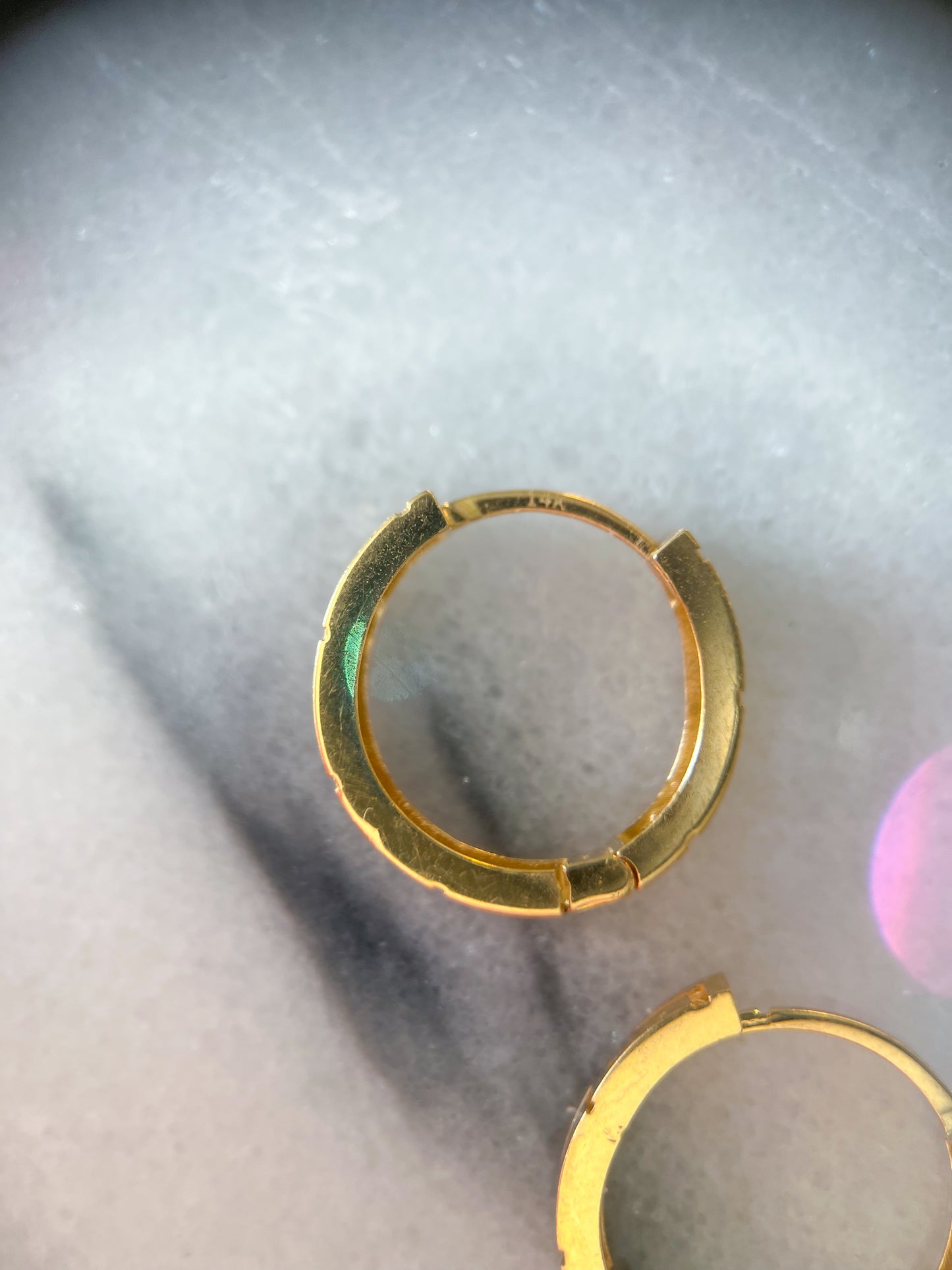 14k Yellow Gold Greek Style Huggies