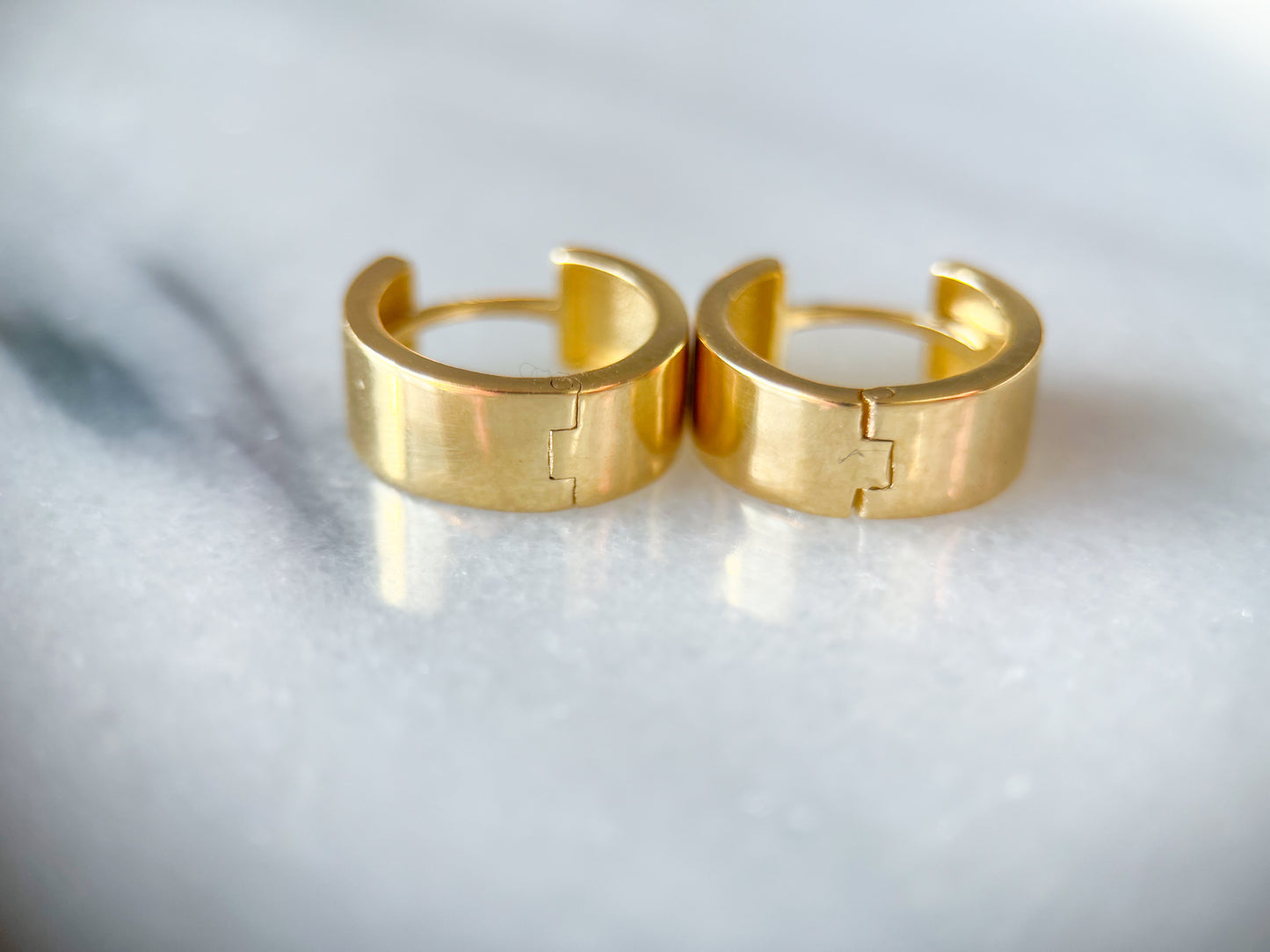 14k Yellow Gold Huggies