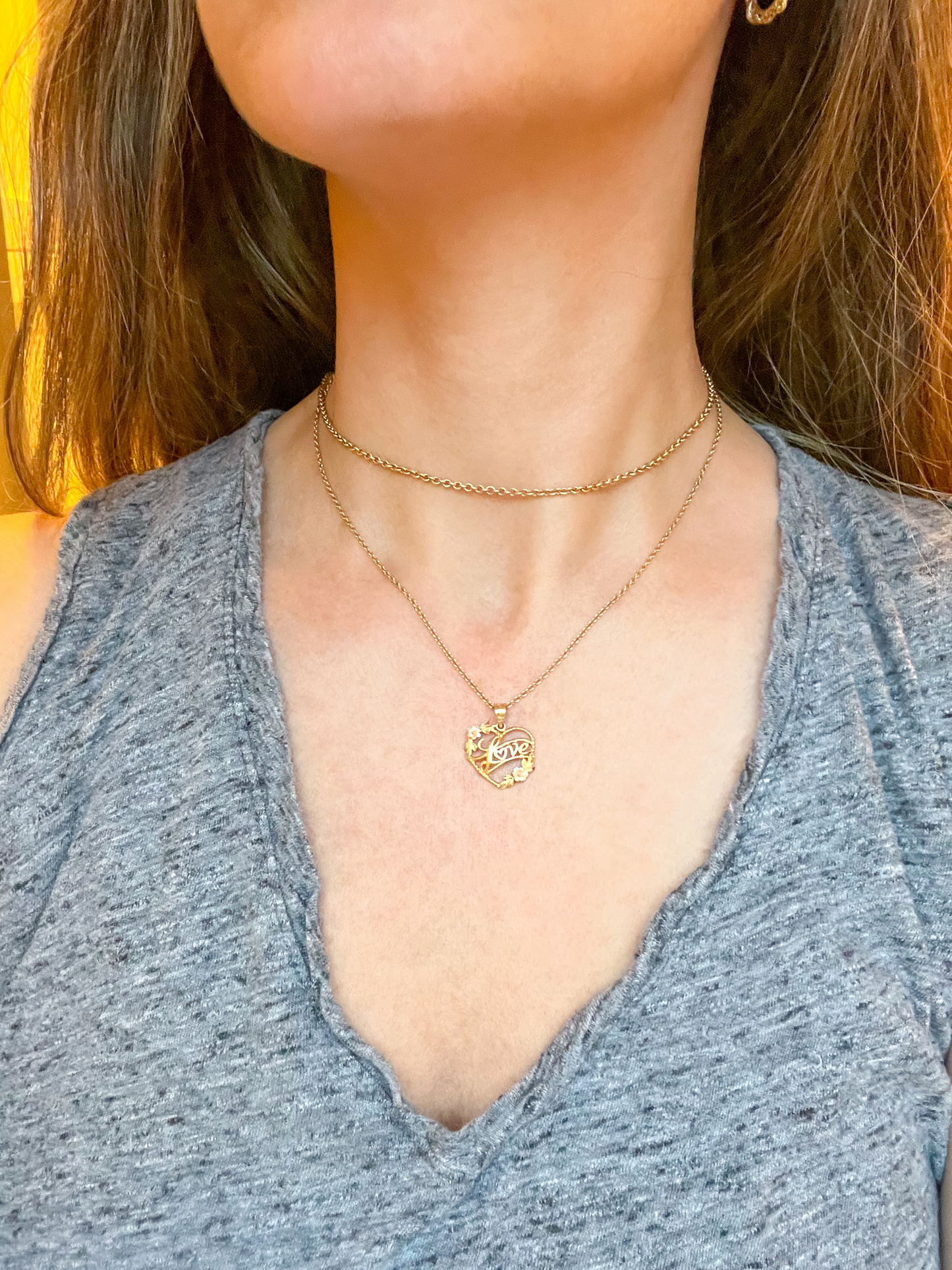 Vintage “Love” Heart 10k Yellow Gold Charm