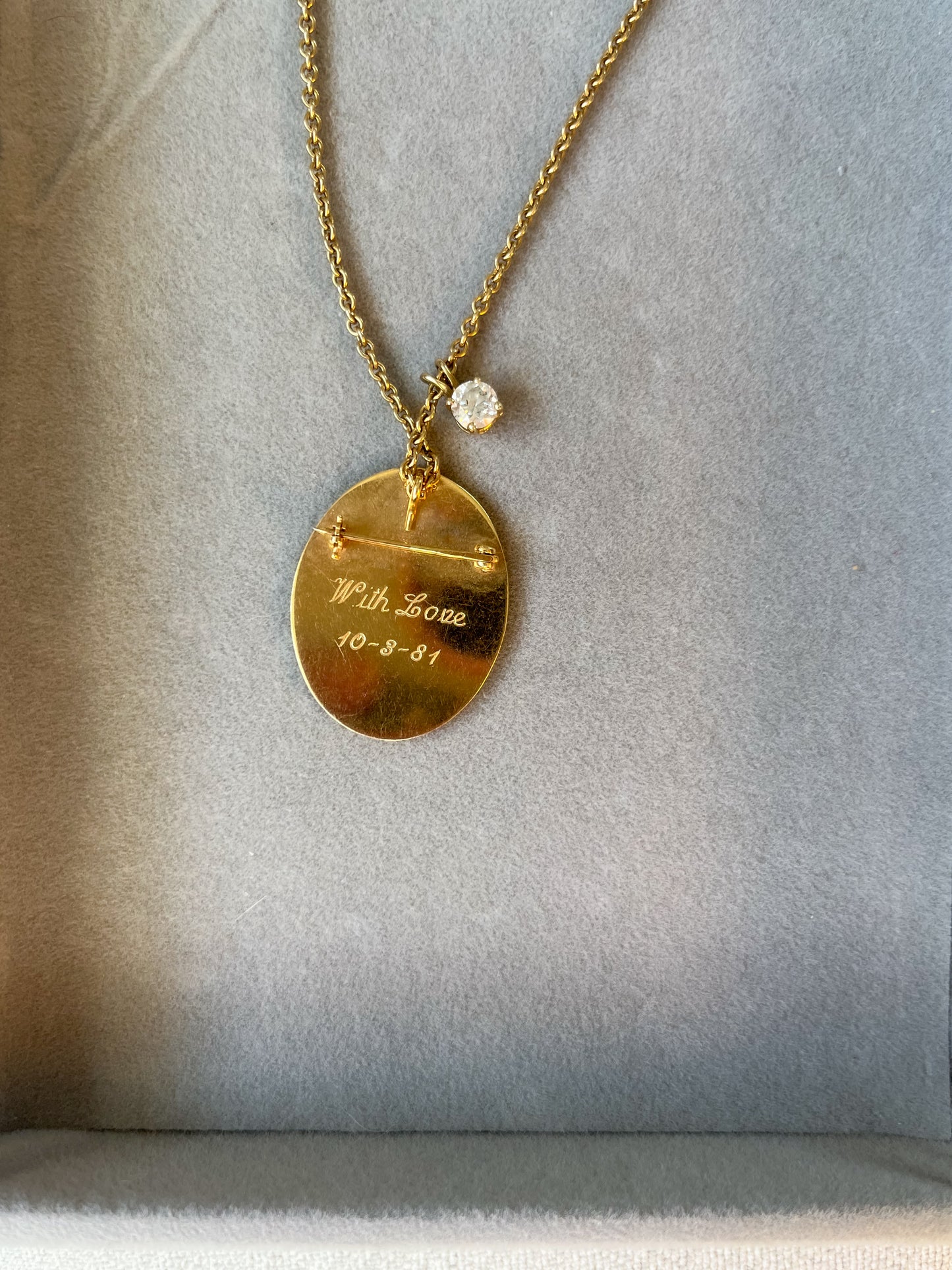 Vintage "AAT" Initial 14k Yellow Gold Pin and Pendant, circa 1980
