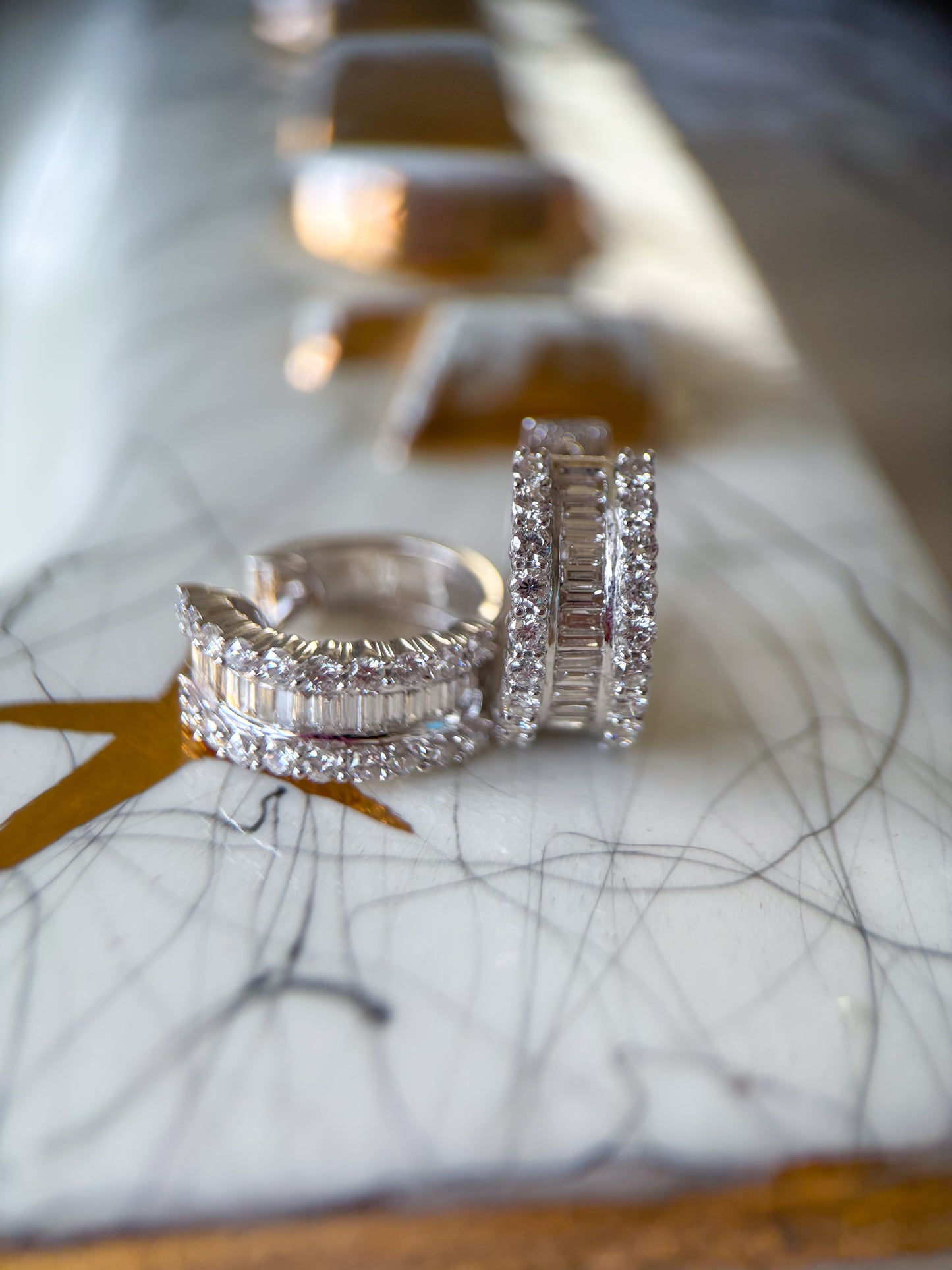 Vintage Natural Diamond 14k White Gold Huggies