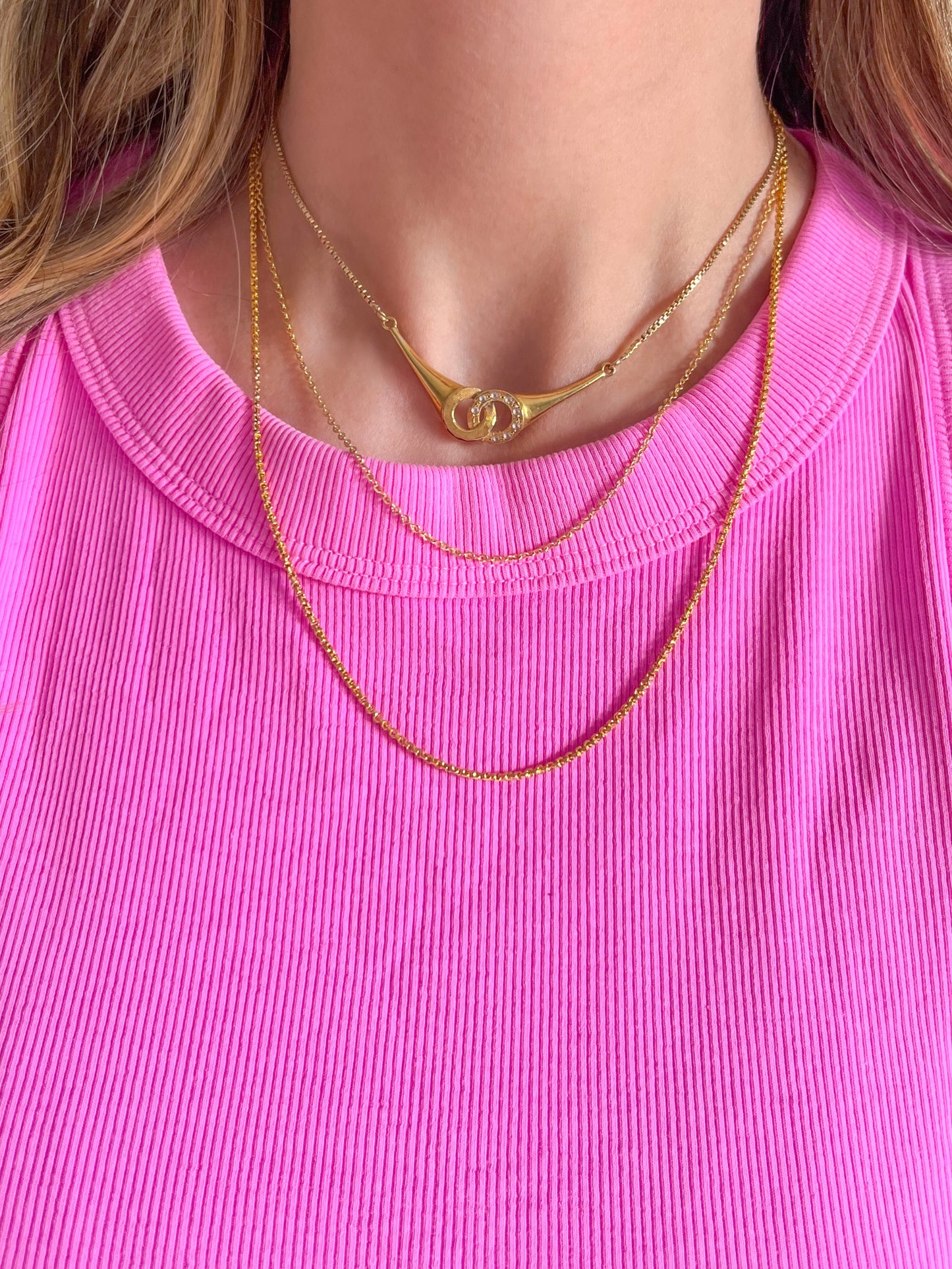 Vintage 18k Yellow Gold Cable (16 Inch) and 22k Yellow Gold Rolo (19 Inch) Chains