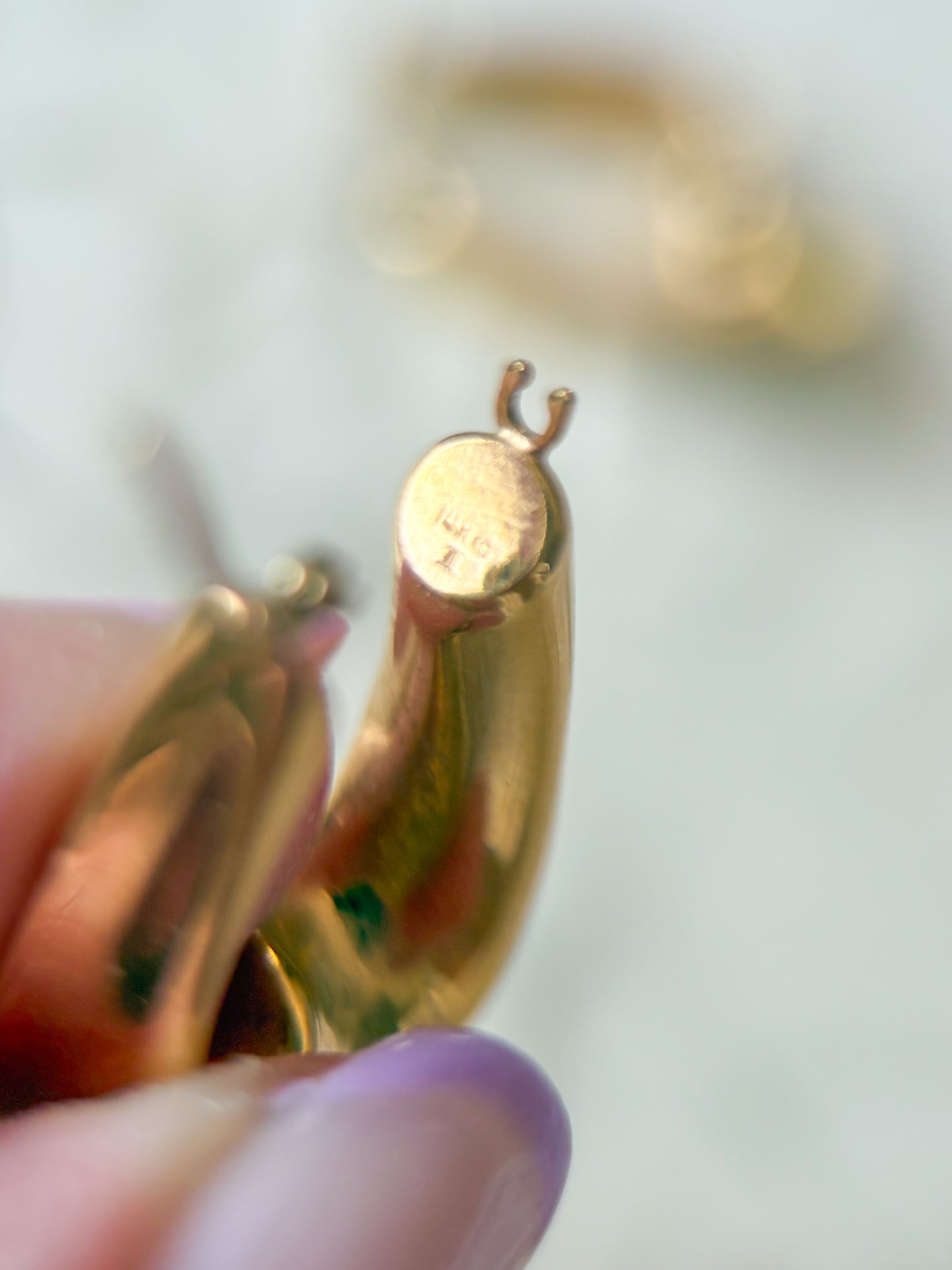 Vintage 14k Yellow Gold Twisted Hoop Earrings