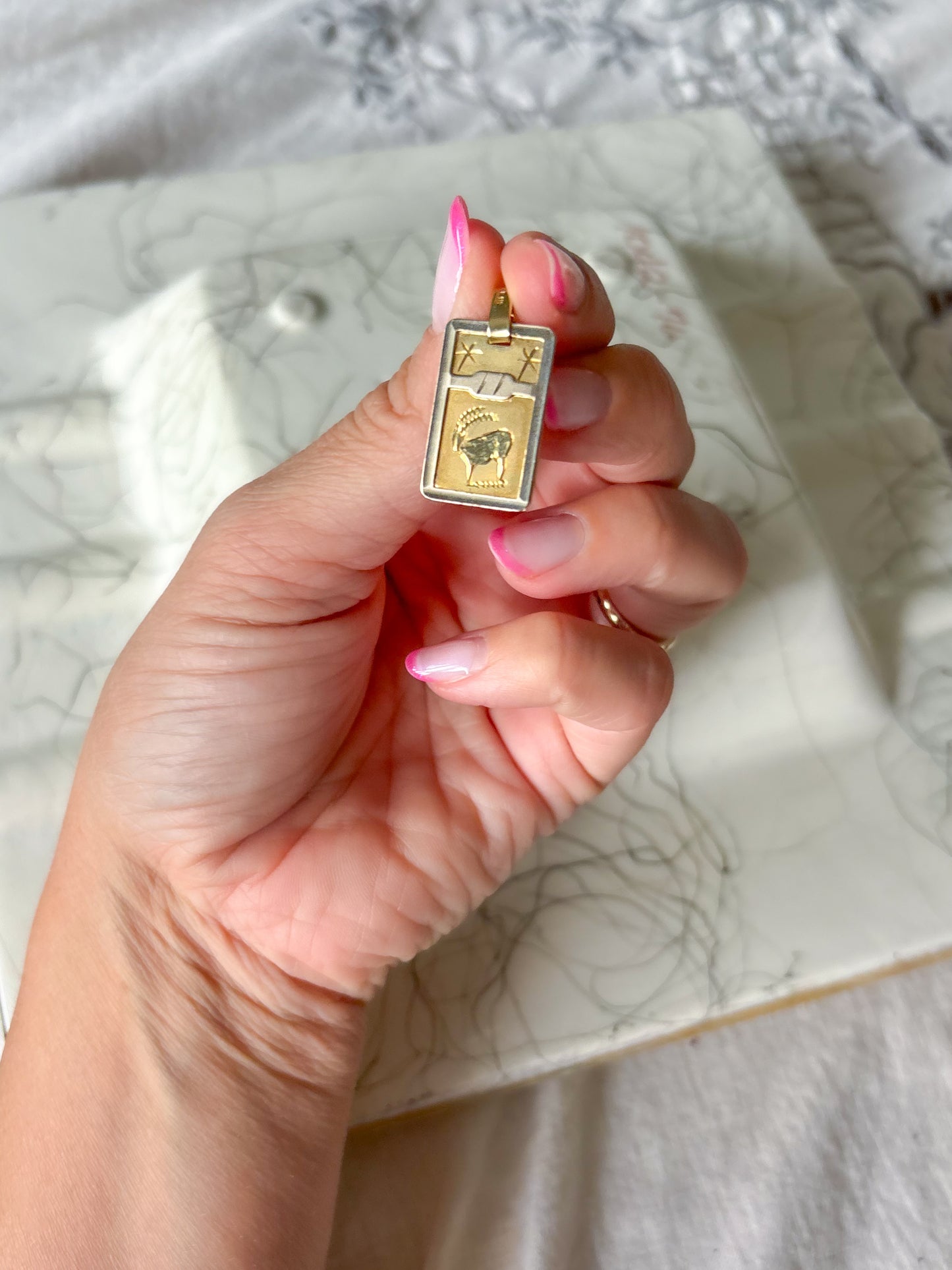 Vintage Capricorn 14k Yellow Gold Charm