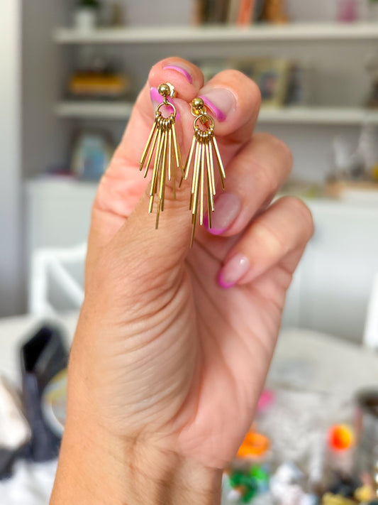 Vintage 14k Yellow Gold Drop Earrings