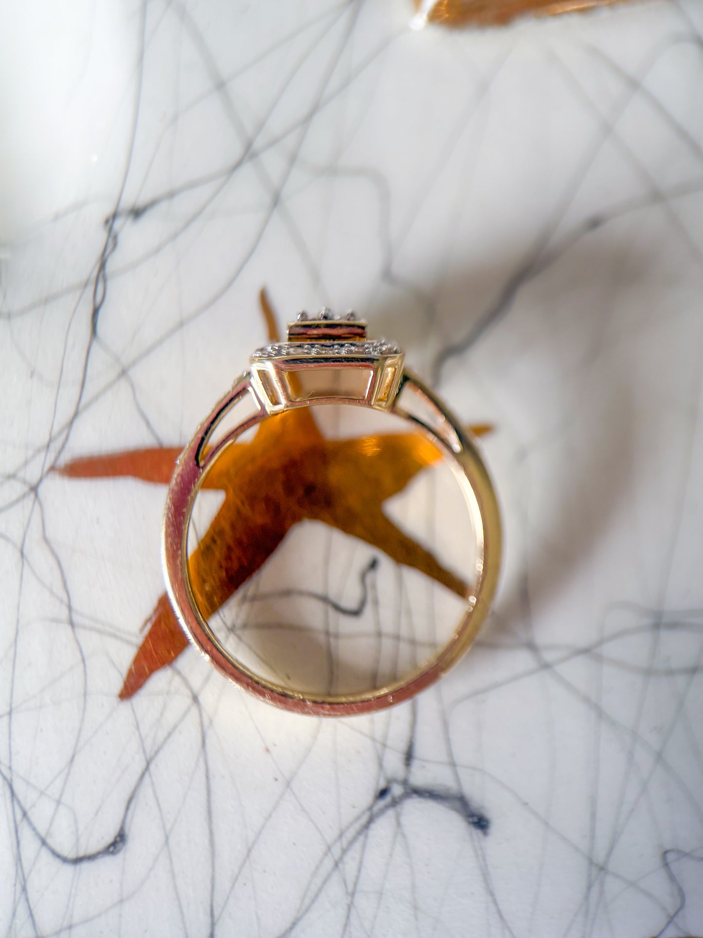 Vintage Natural Diamond 14k Yellow Gold Ring