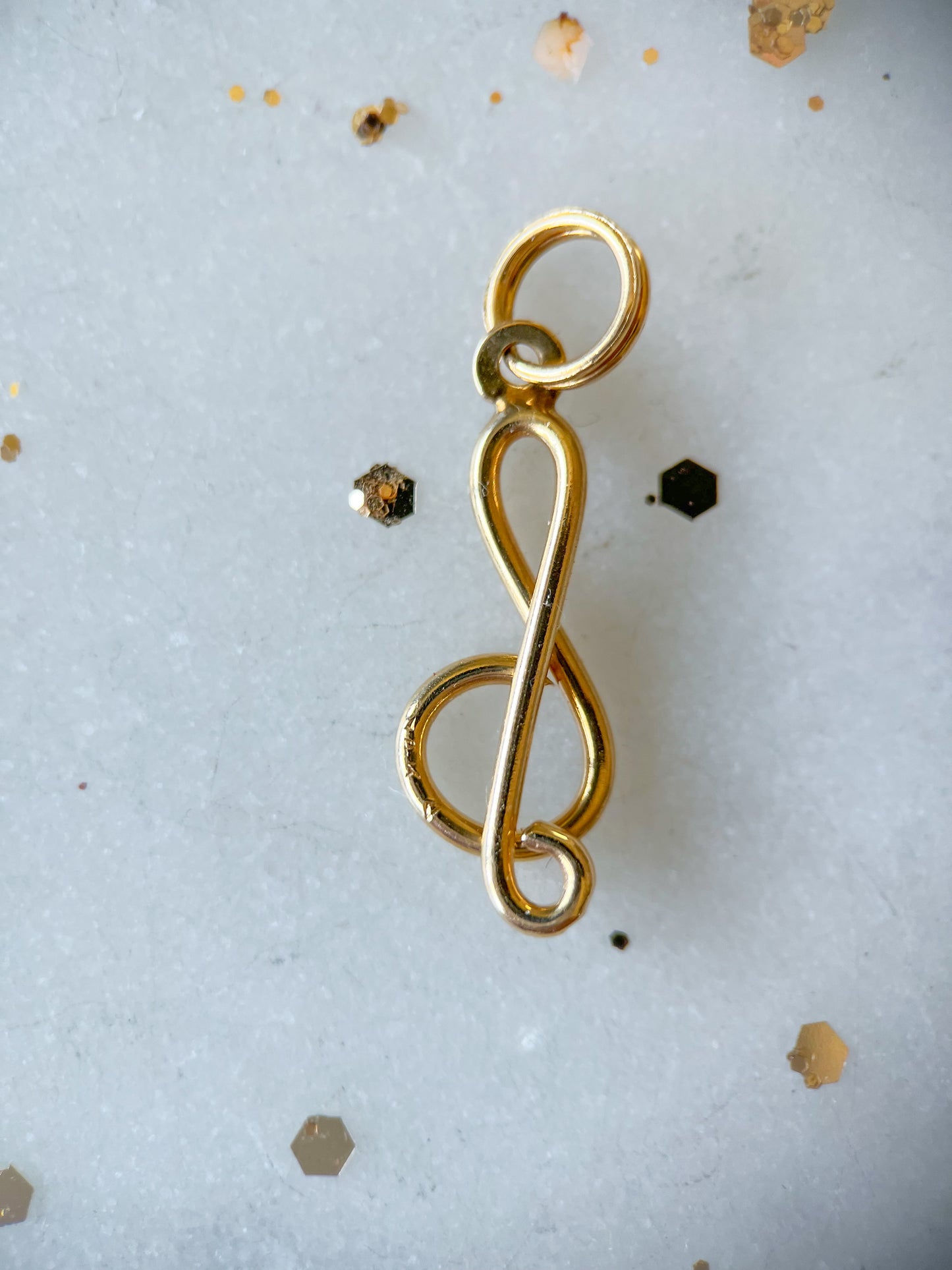 Vintage Musical Note 14k Yellow Gold Charm