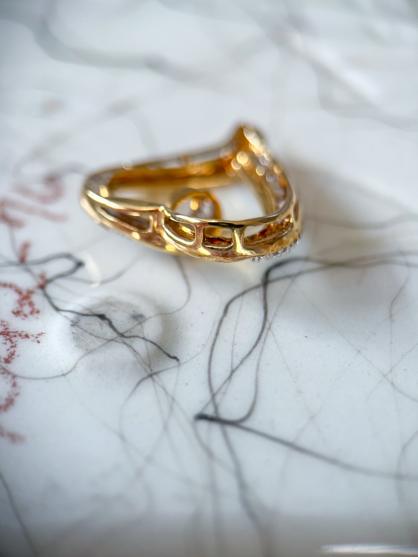 Vintage Natural Diamond Heart 10k Yellow Gold Charm