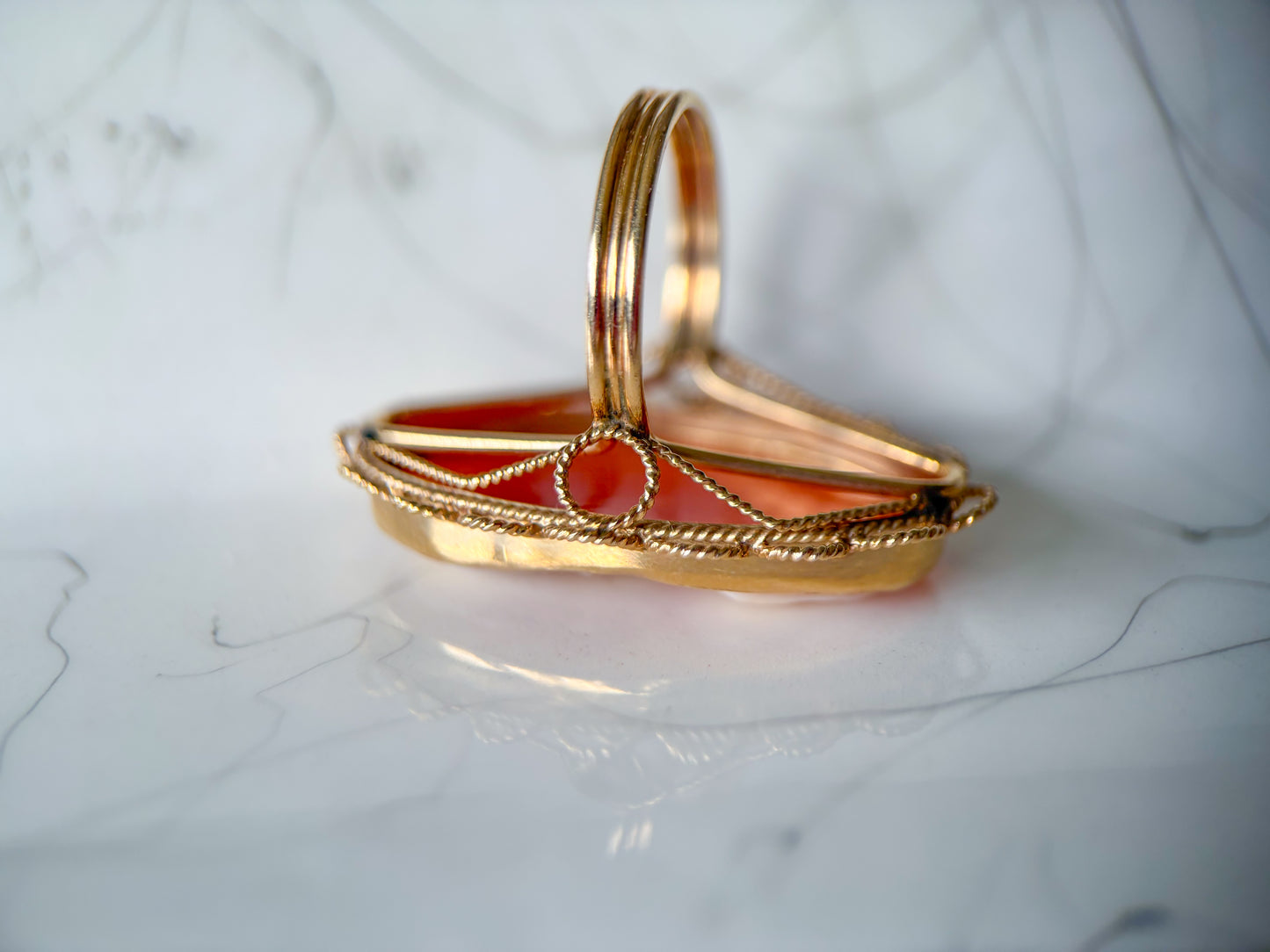 Vintage 14k Yellow Gold Cameo Ring