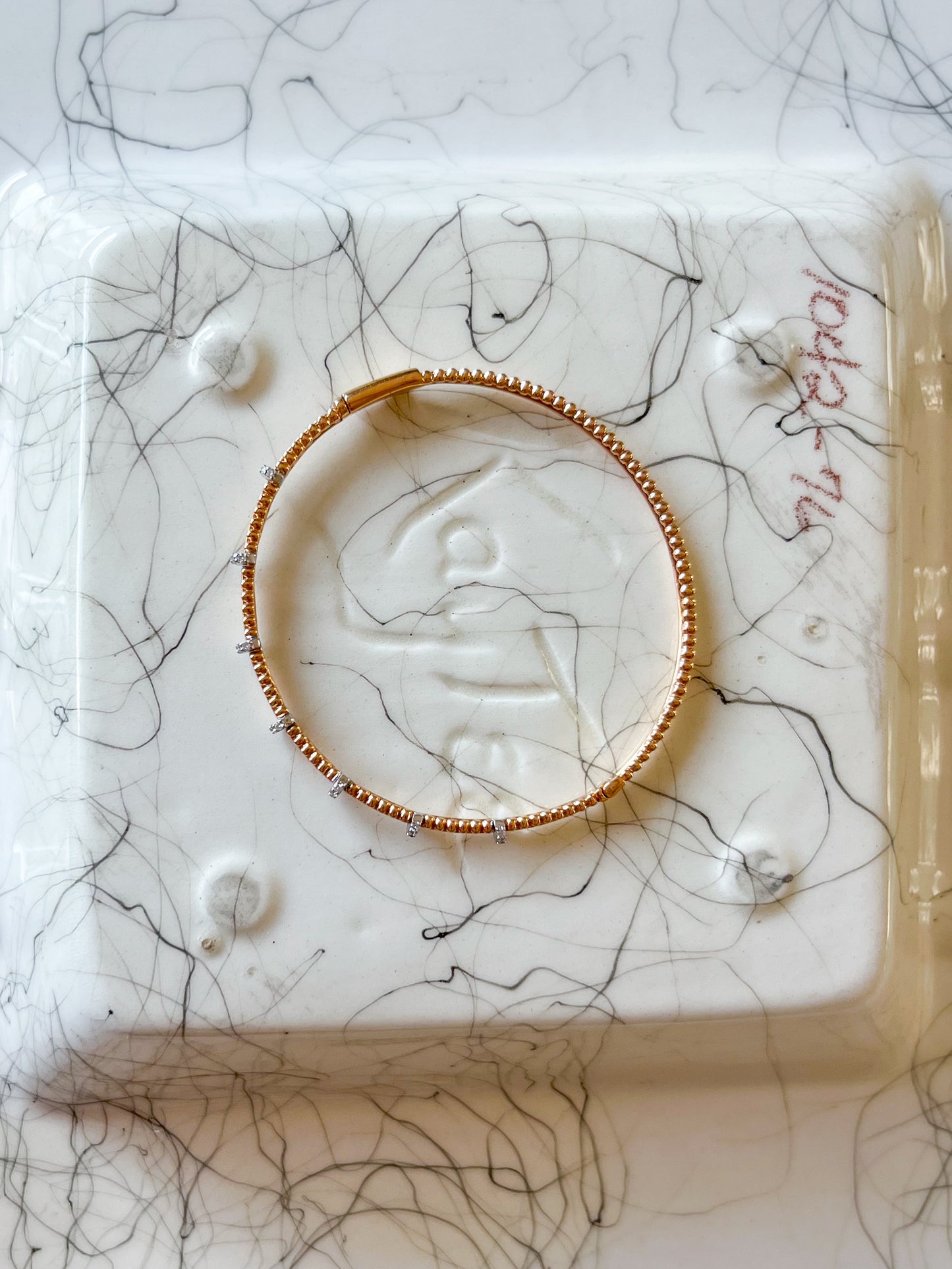 18k Rose Gold Natural Diamond Bangle