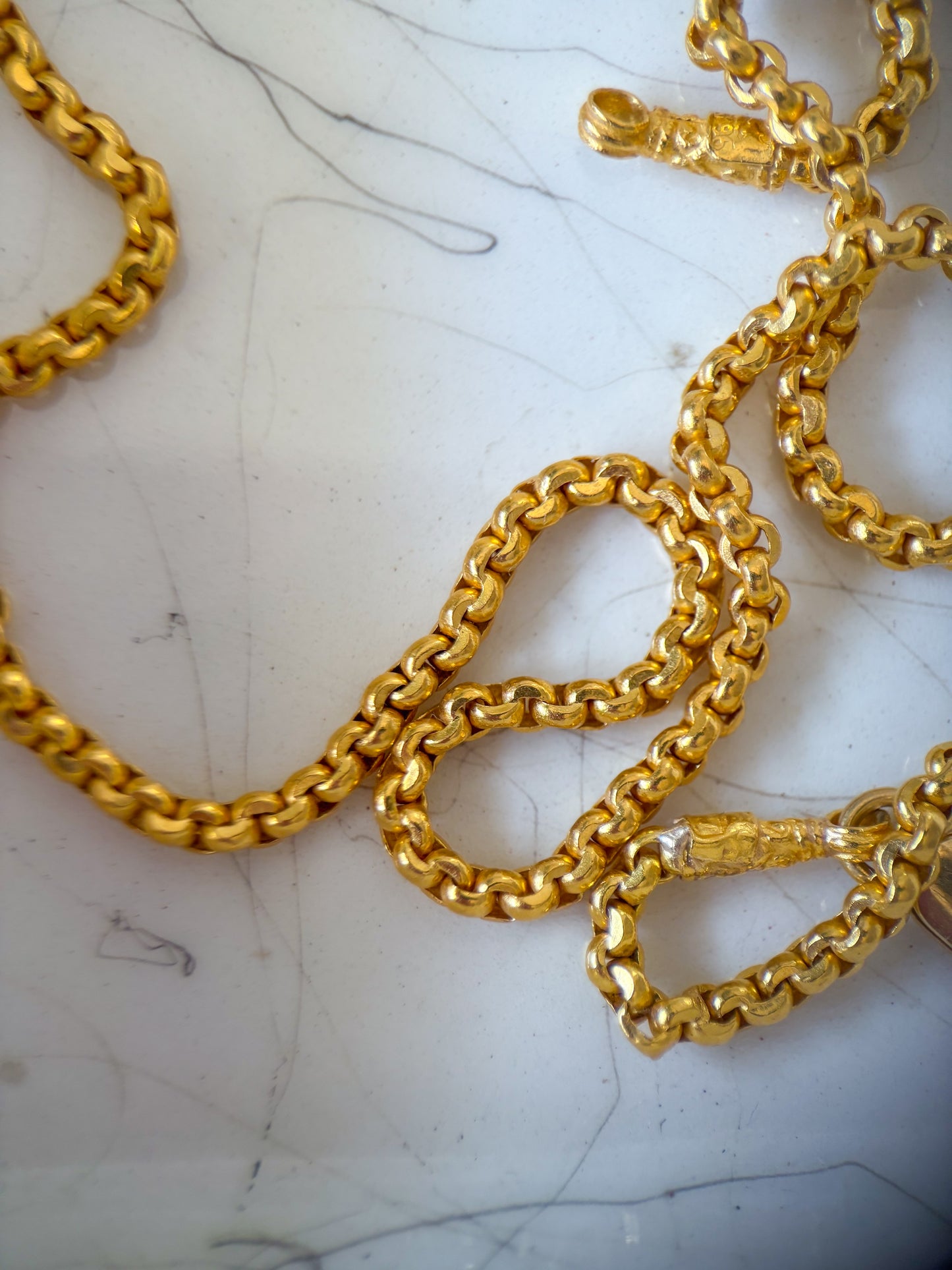 Vintage Rolo 22k Yellow Gold Chain 18.5 Inch Necklace