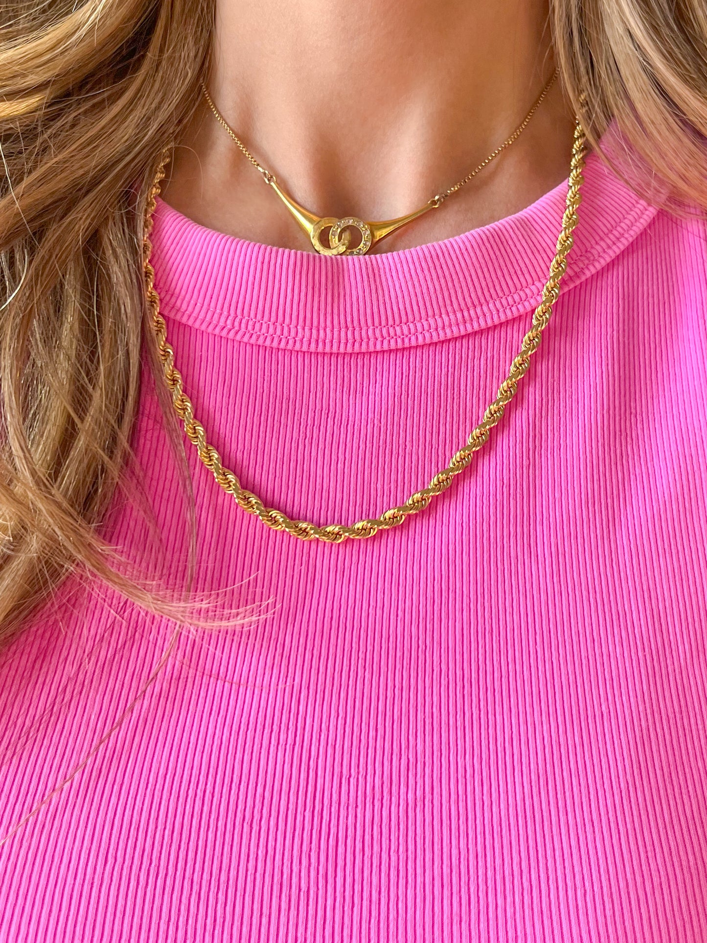 Chunky Rope Chain 10k Yellow Gold Chain 20 Inch Necklace