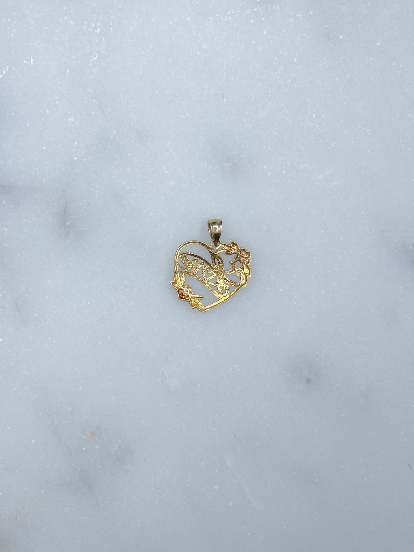 Vintage “Love” Heart 10k Yellow Gold Charm