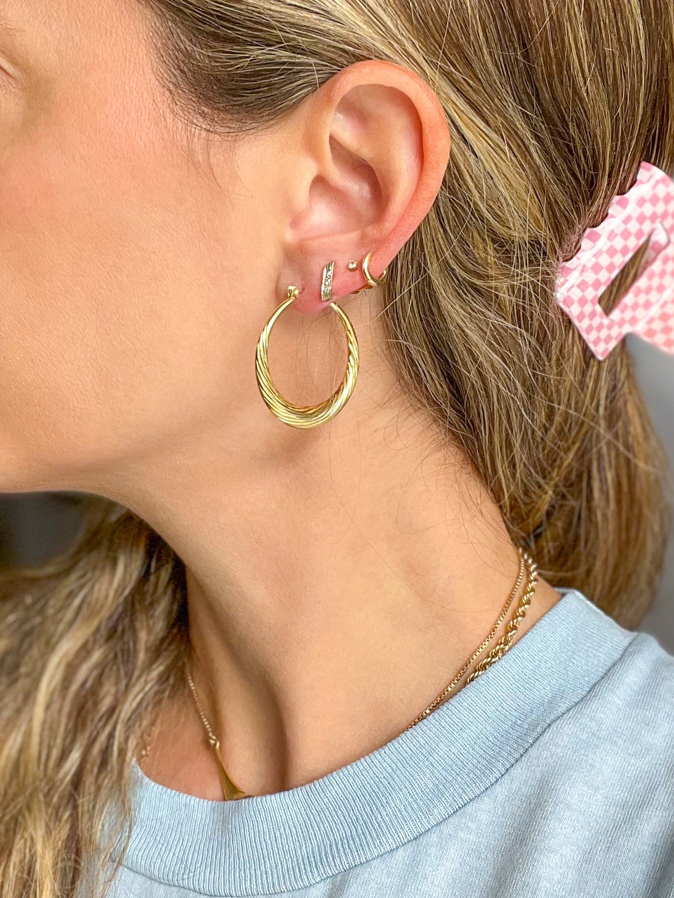Vintage Twist 14k Yellow Gold Hoops