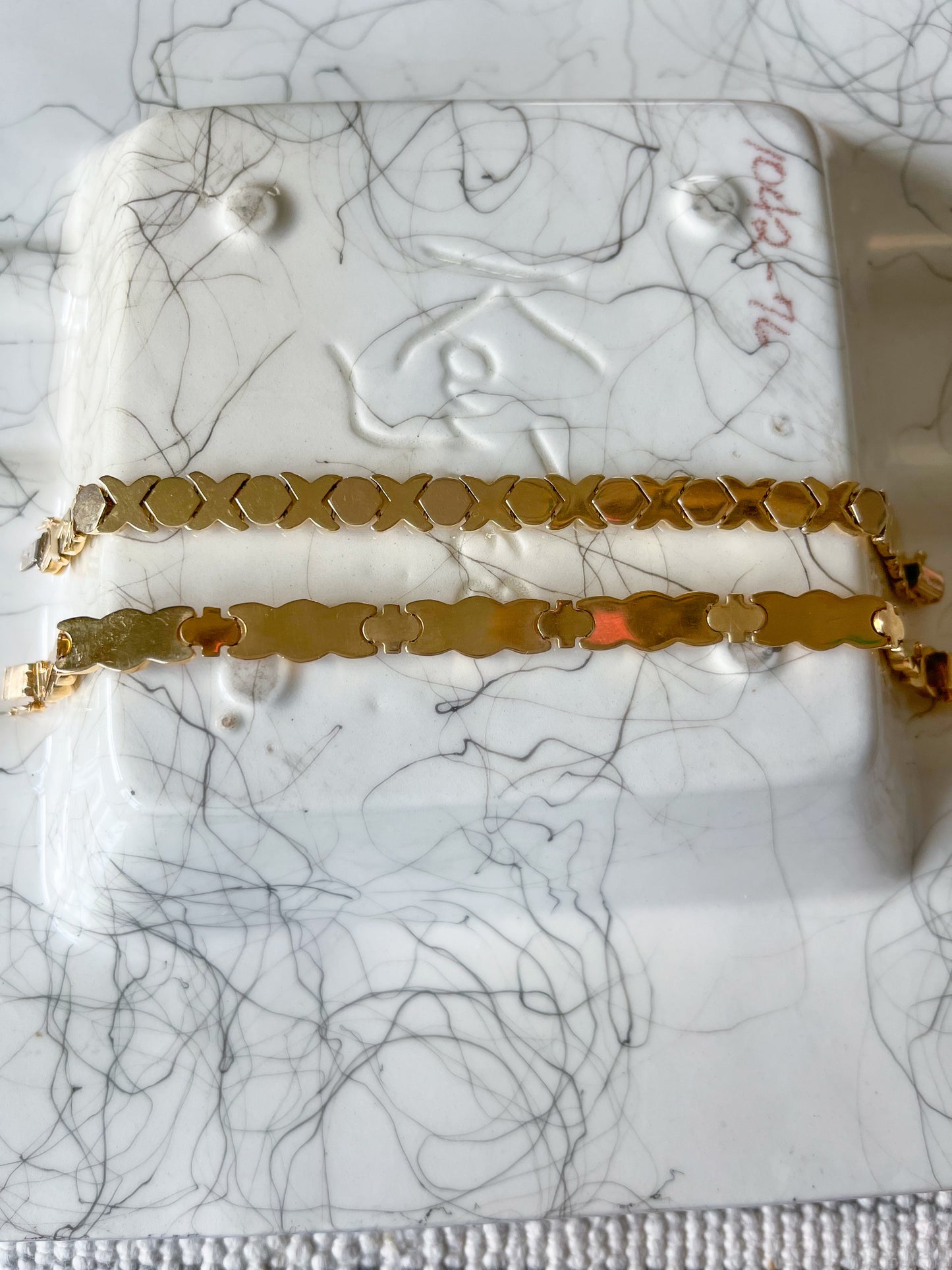 Various Vintage 14k Yellow Gold Flat Link Bracelets
