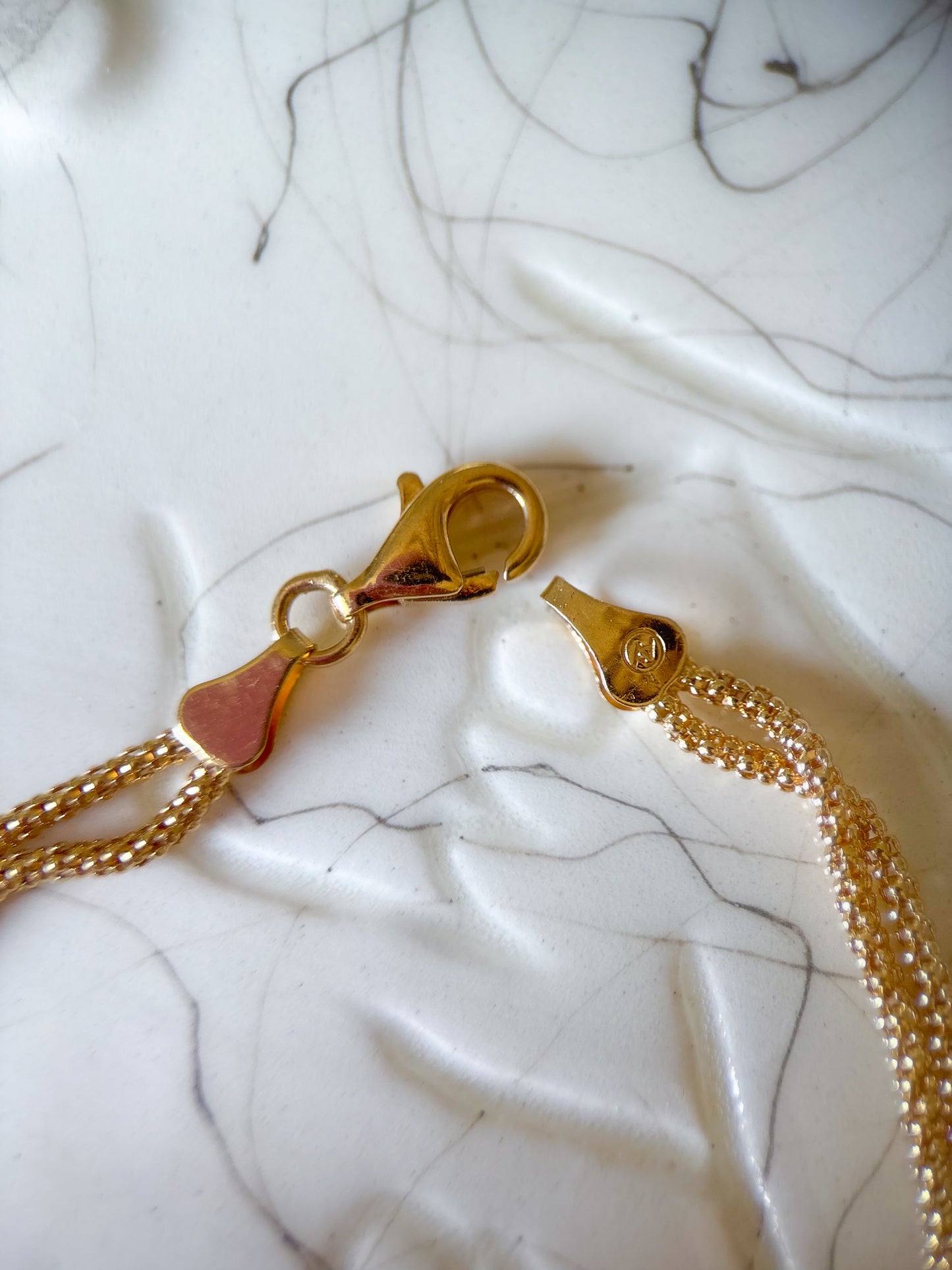Vintage Flower 14k Yellow and White Gold 7 Inch Bracelet