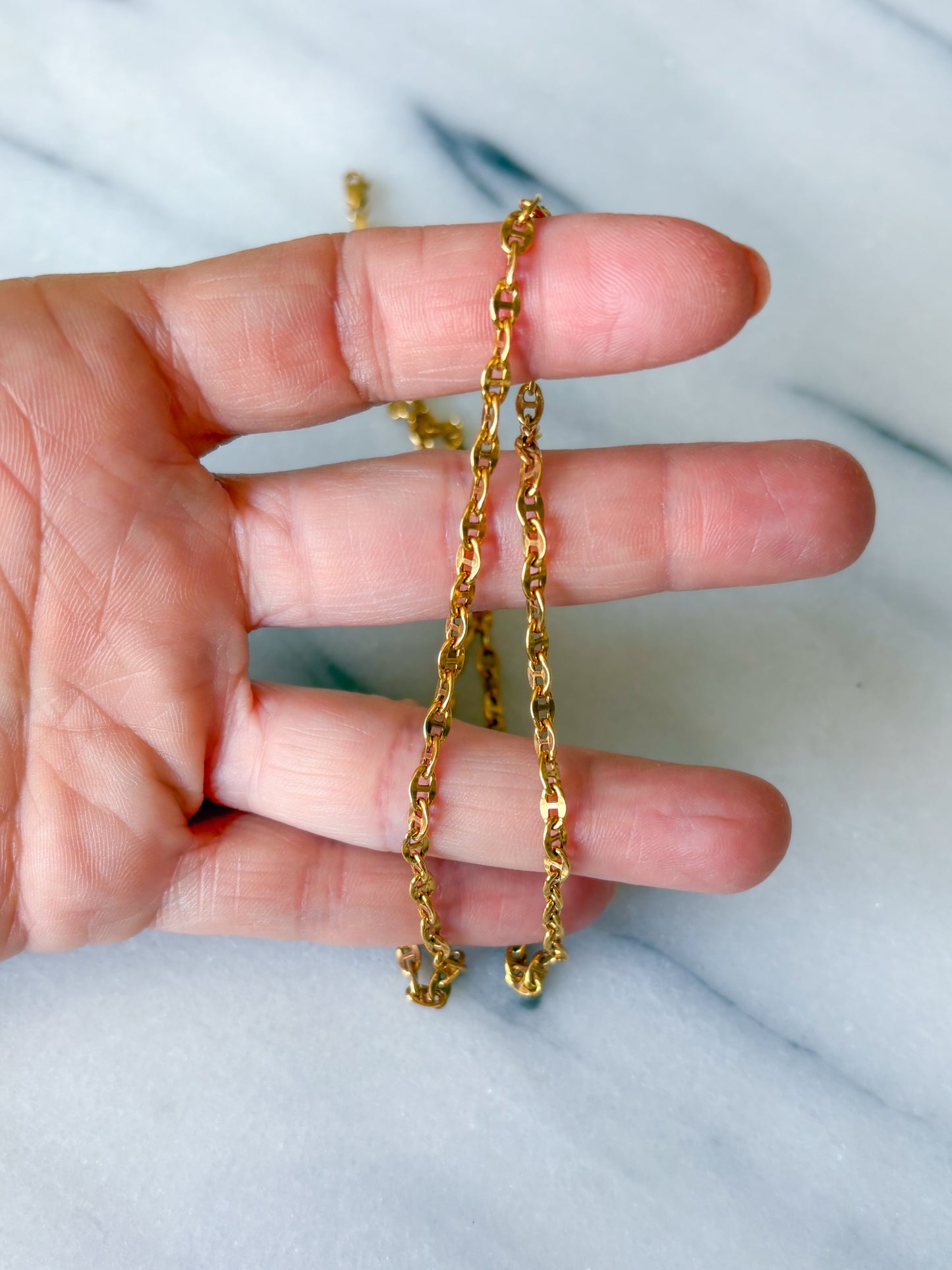 Vintage Mariner 10k Yellow Gold Chain 20 Inch Necklace