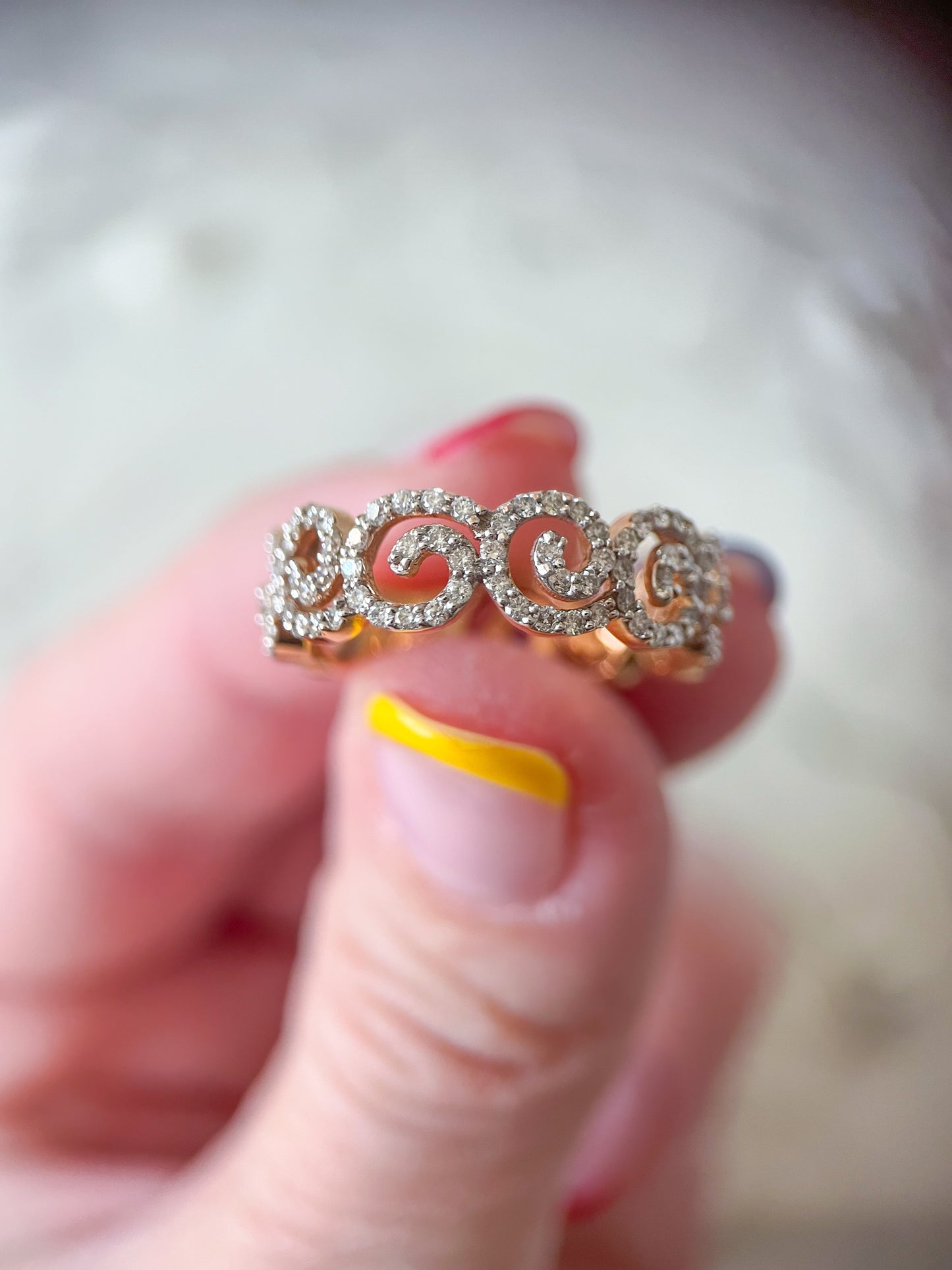 18k Rose Gold Decorative Band Ring