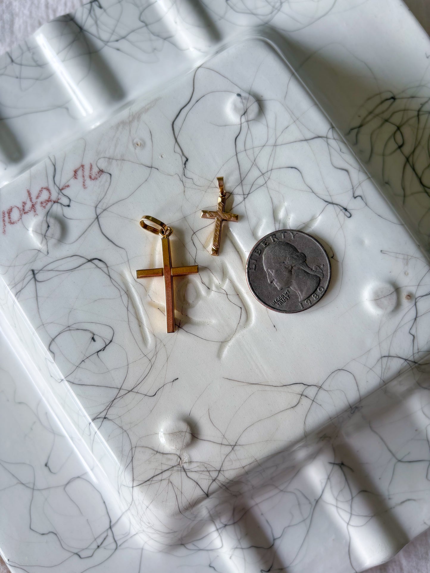 Vintage 14k Yellow Gold Cross Charms