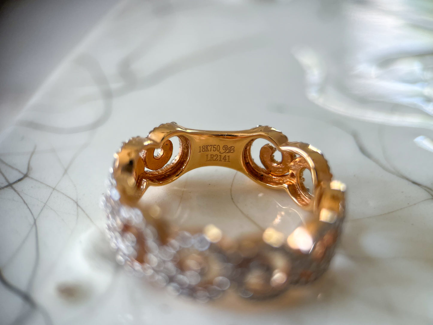 18k Rose Gold Decorative Band Ring