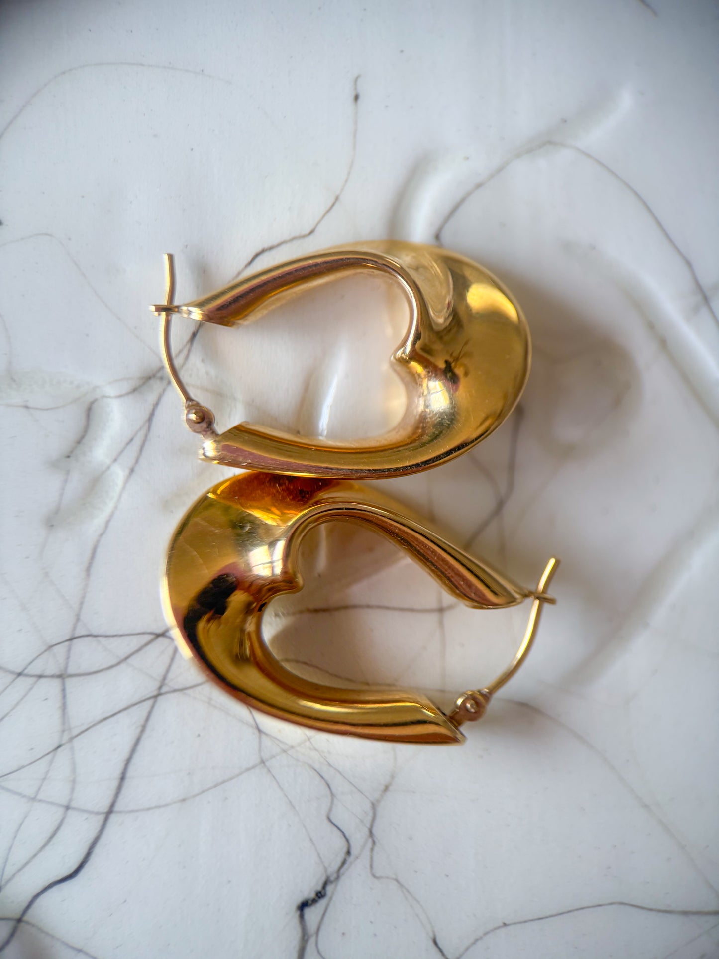 Vintage 14k Yellow Gold Twisted Hoop Earrings