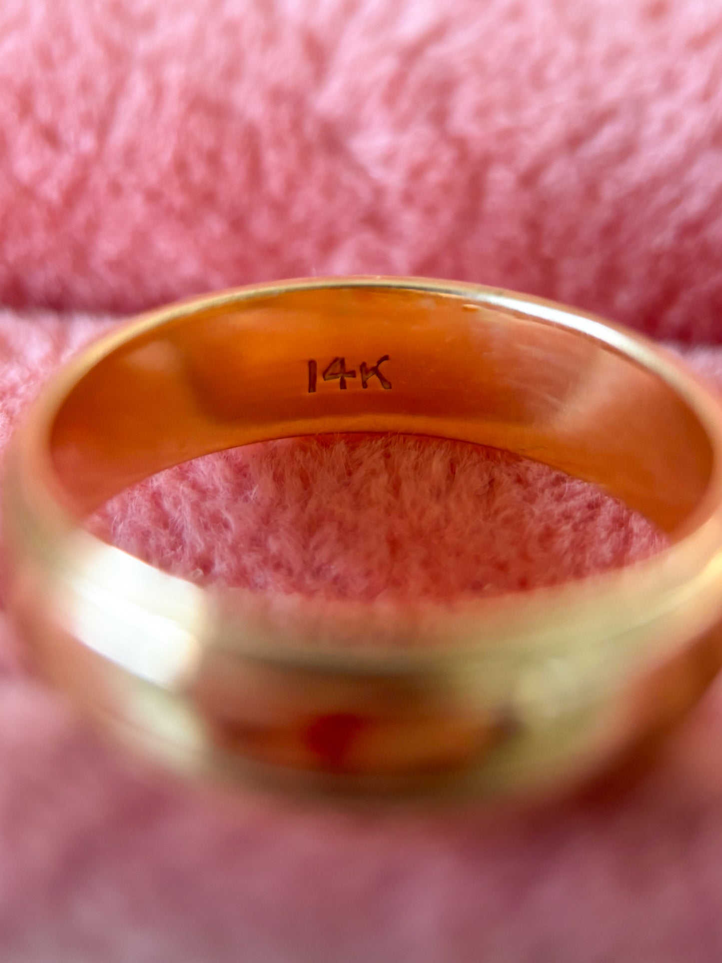 Vintage 14k Yellow Gold Ribbed Band Ring, Size 8