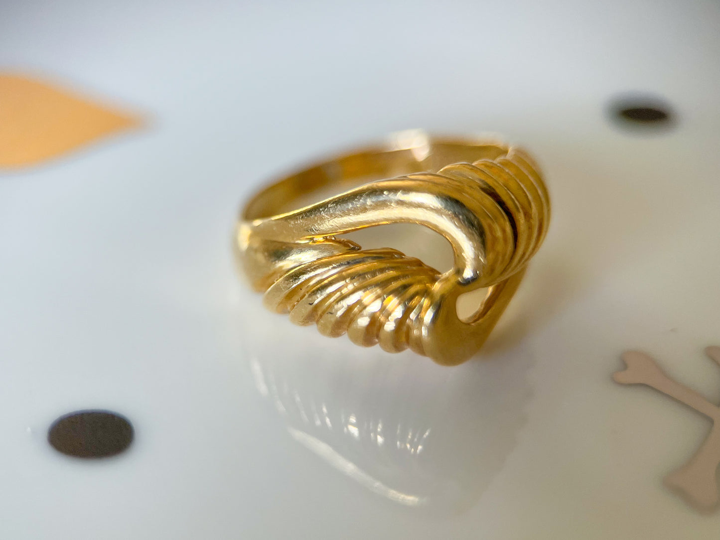 Vintage Knotted 14k Yellow Gold Ring